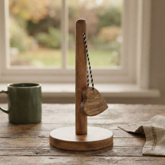 Heart Tassle Kitchen Wooden Towel Holder