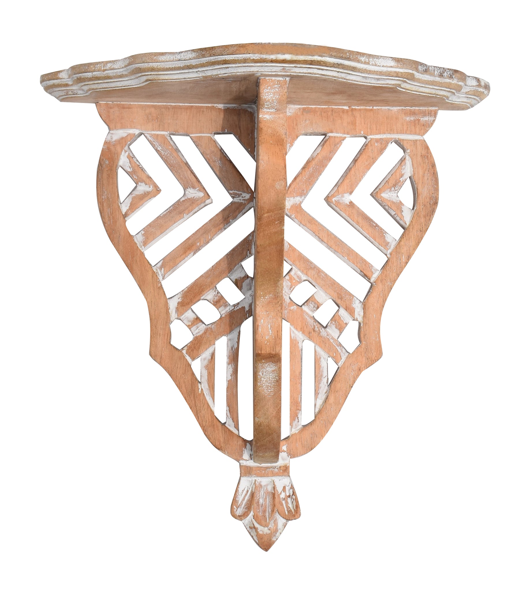 Triangle striped pattern Wooden wall shelf