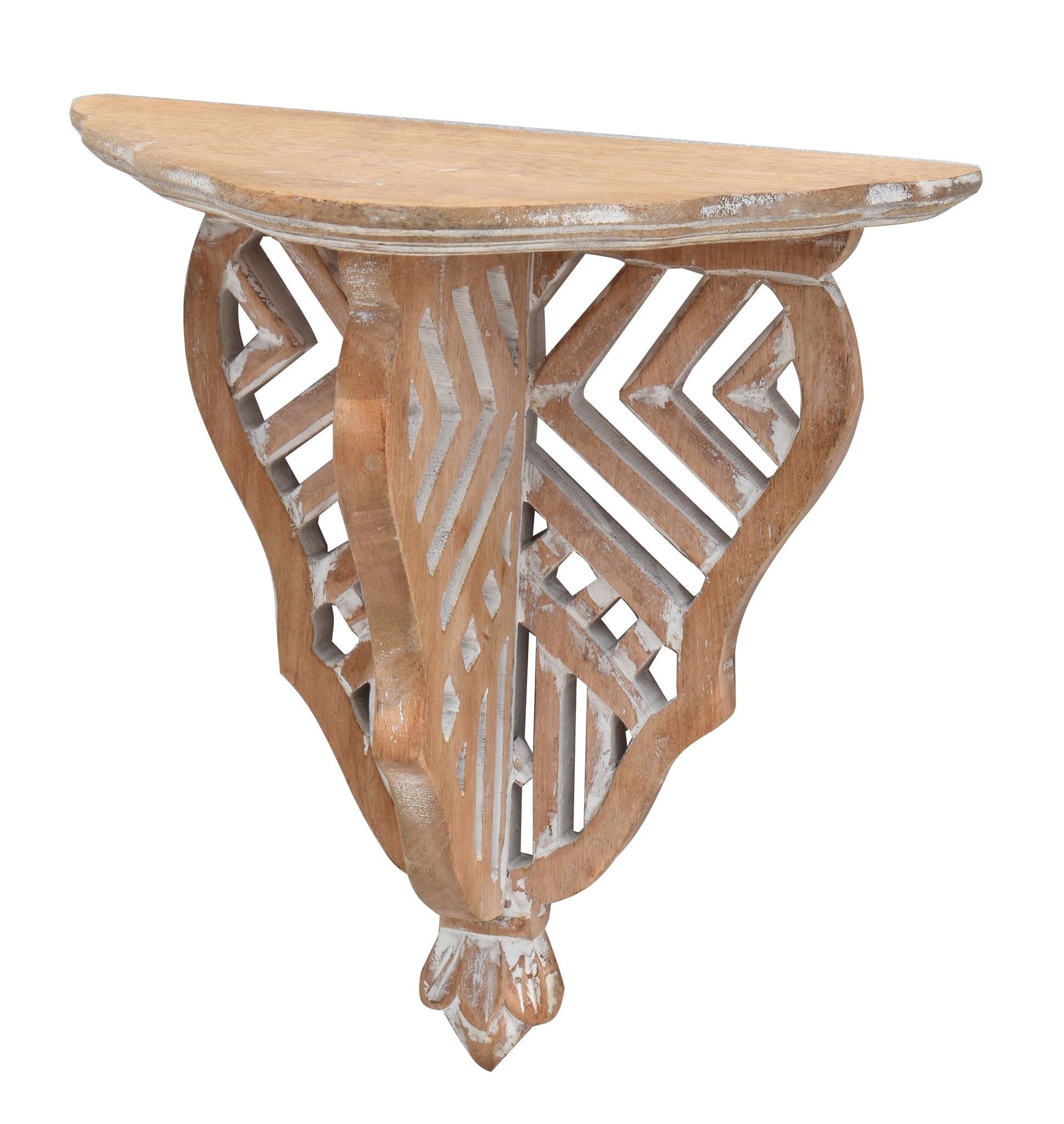 Triangle striped pattern Wooden wall shelf