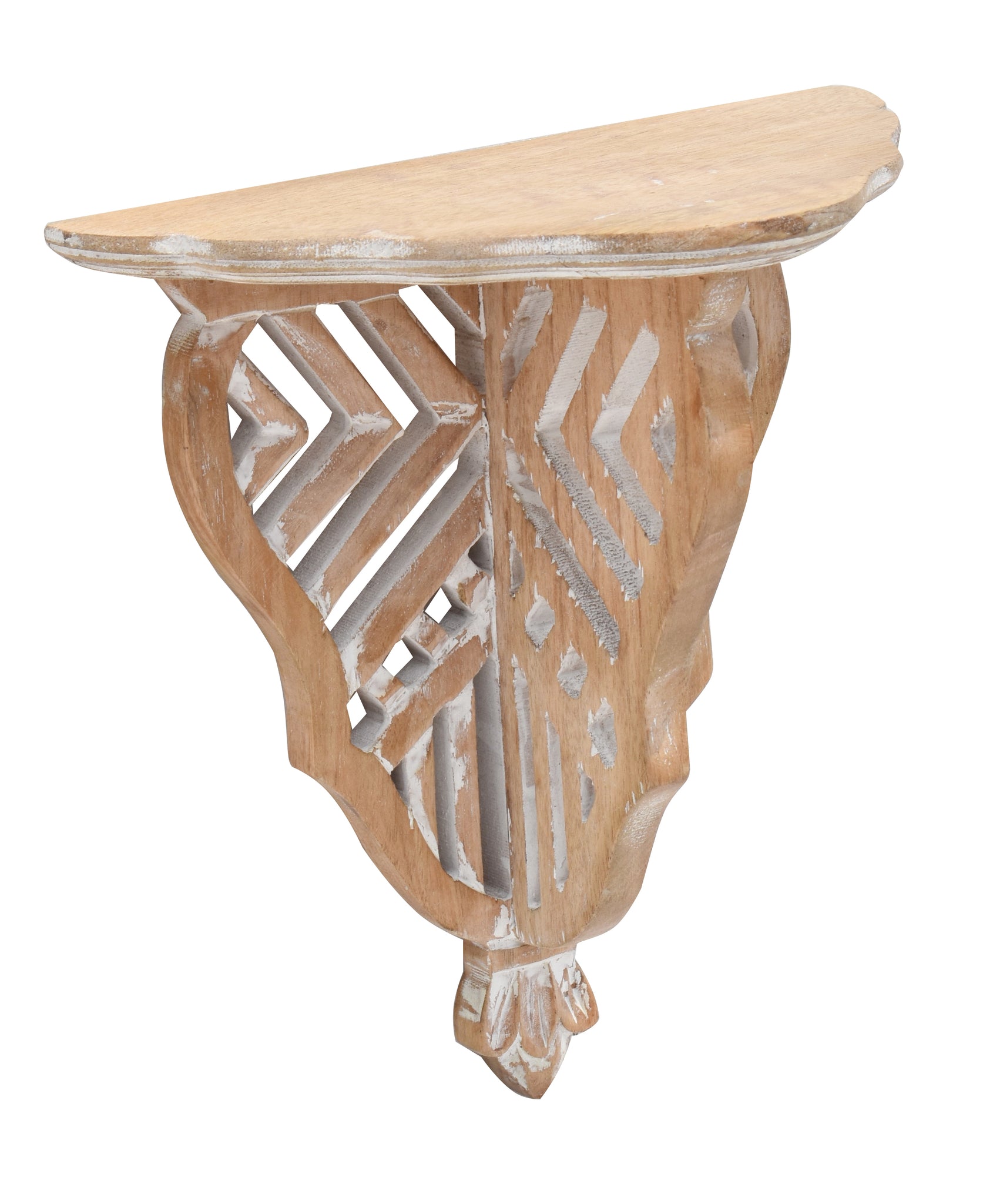 Triangle striped pattern Wooden wall shelf