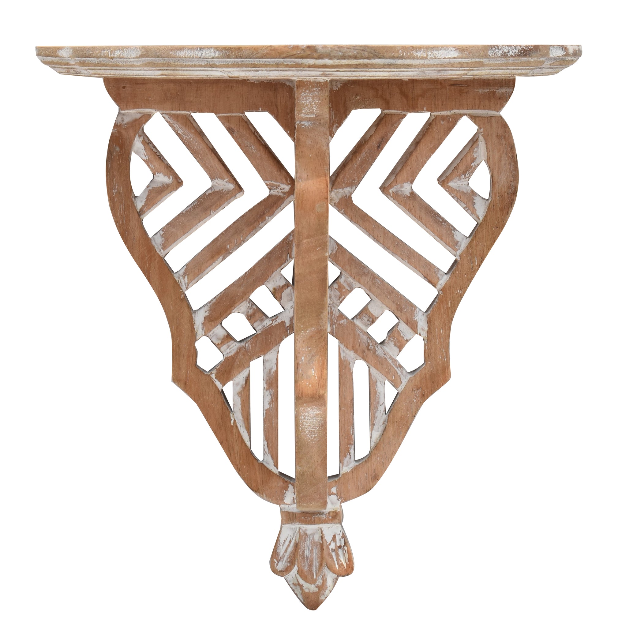 Triangle striped pattern Wooden wall shelf