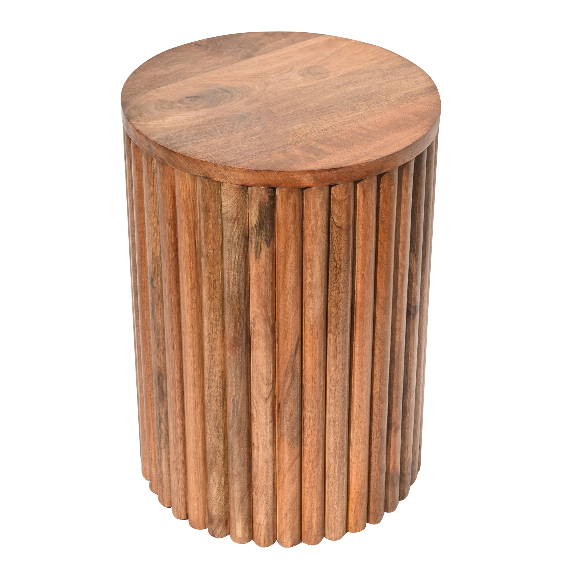 Multi striped wooden Side Table
