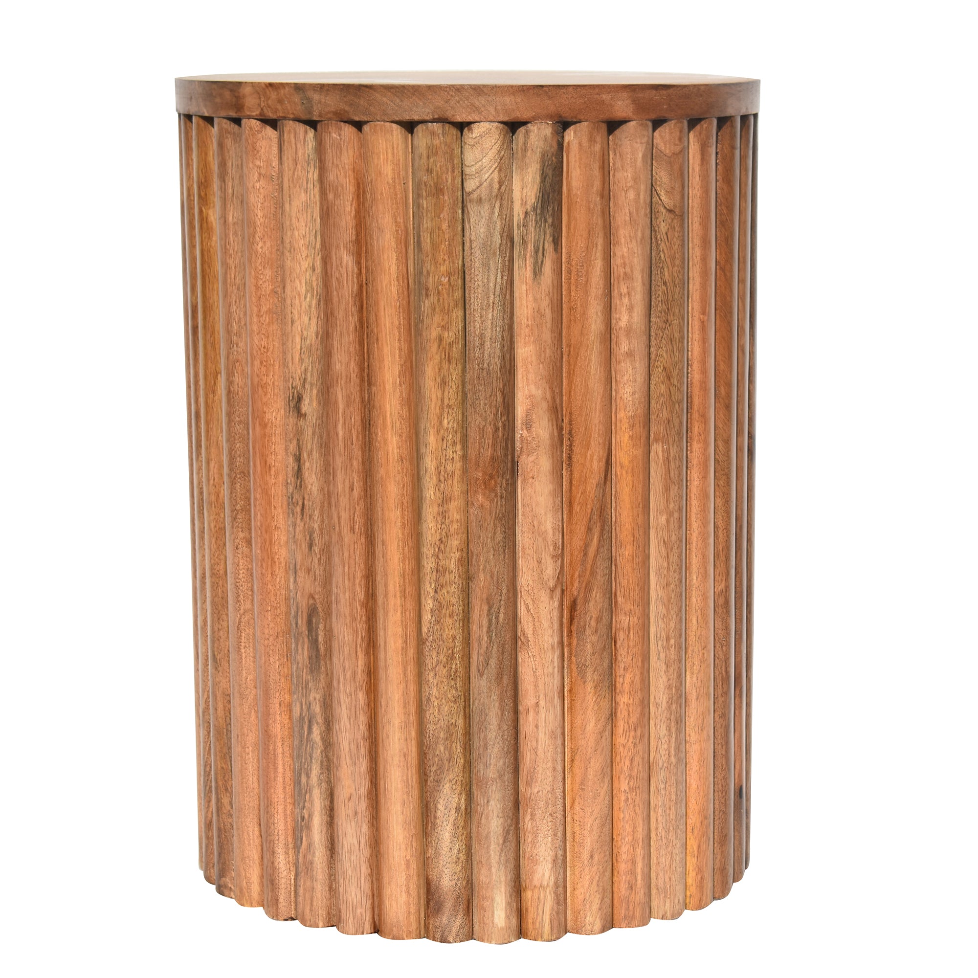 Multi striped wooden Side Table