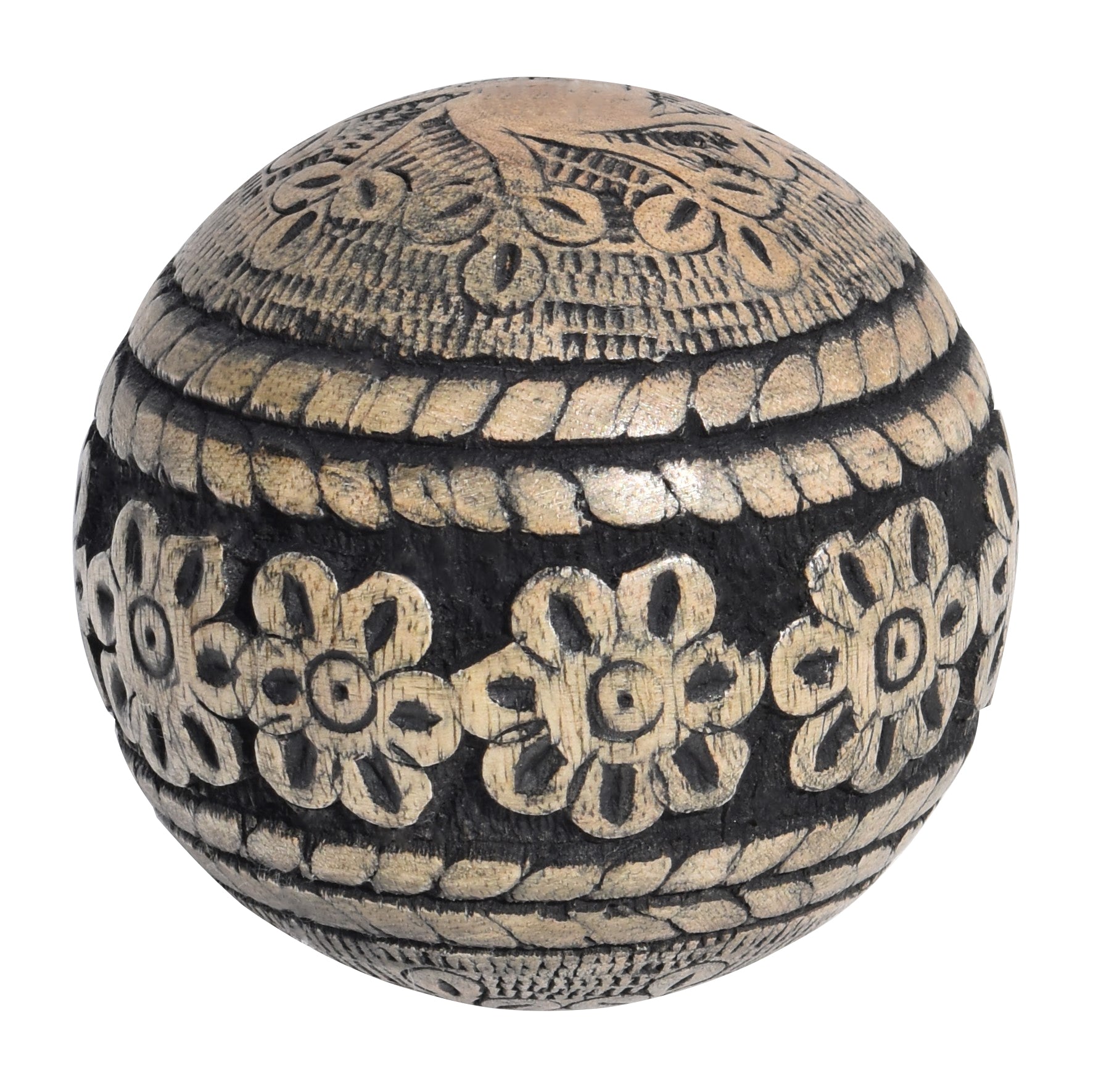 Black Natural Mango Wooden Orbs | 10x10 CM | Decorative Gift