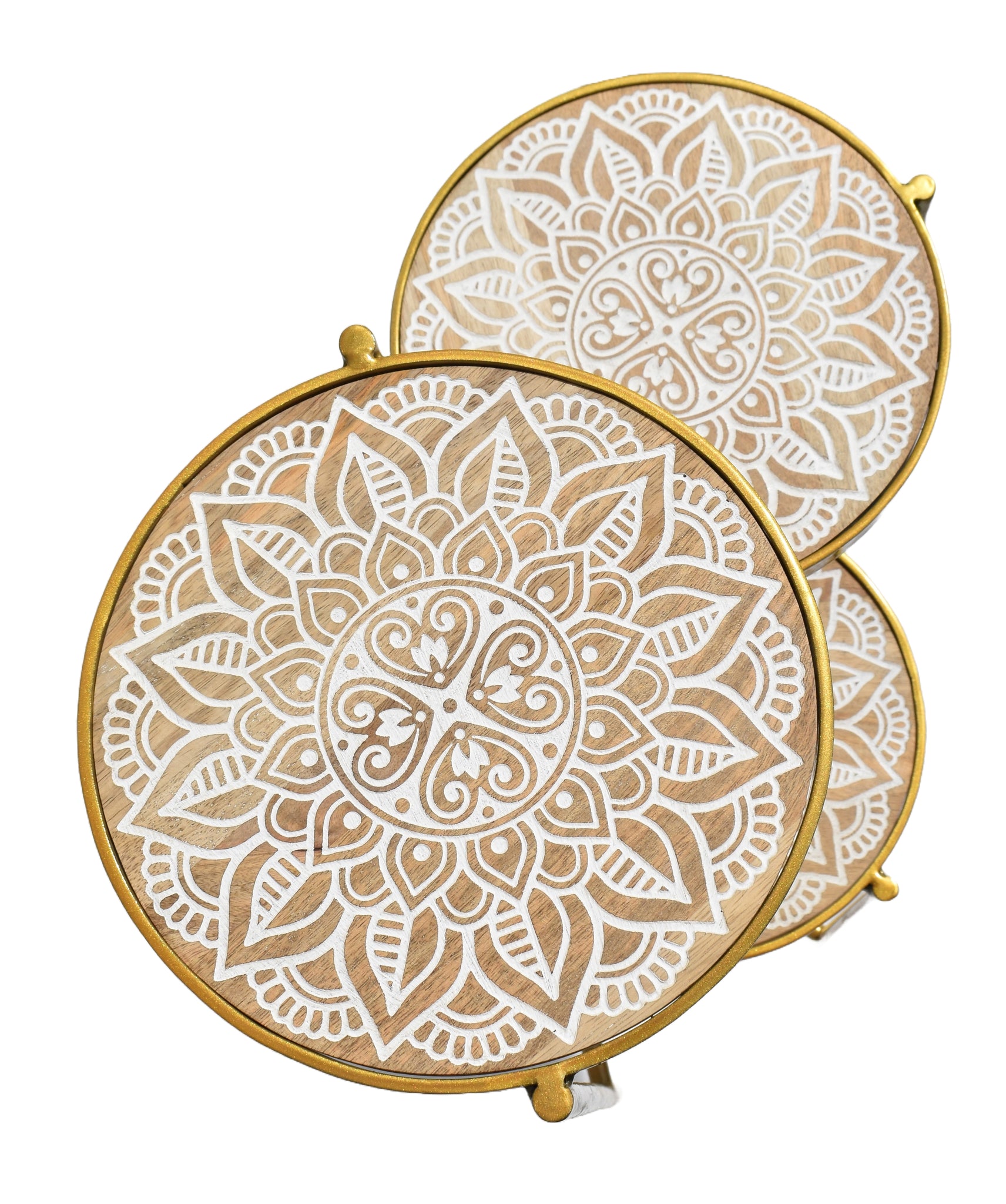 Wooden Wide Floral 3-Tier Foldable Plant Stand | Space-Saving Design | Elegant Home Decor