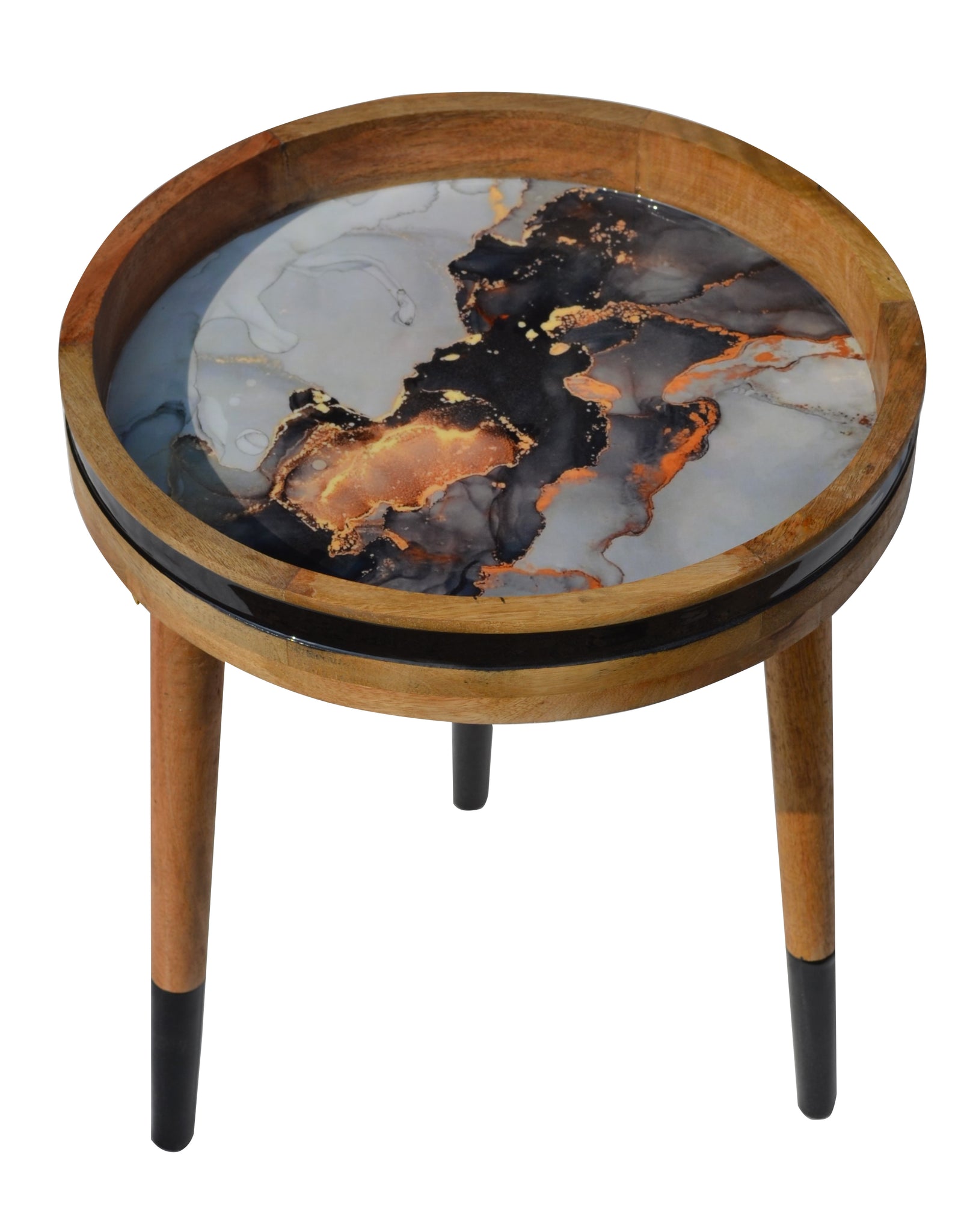Galaxy Decal work Round Side Wooden Table