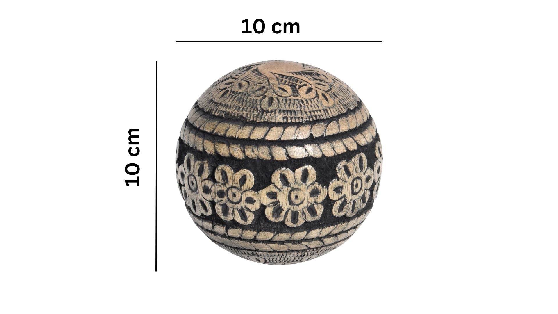 Black Natural Mango Wooden Orbs | 10x10 CM | Decorative Gift