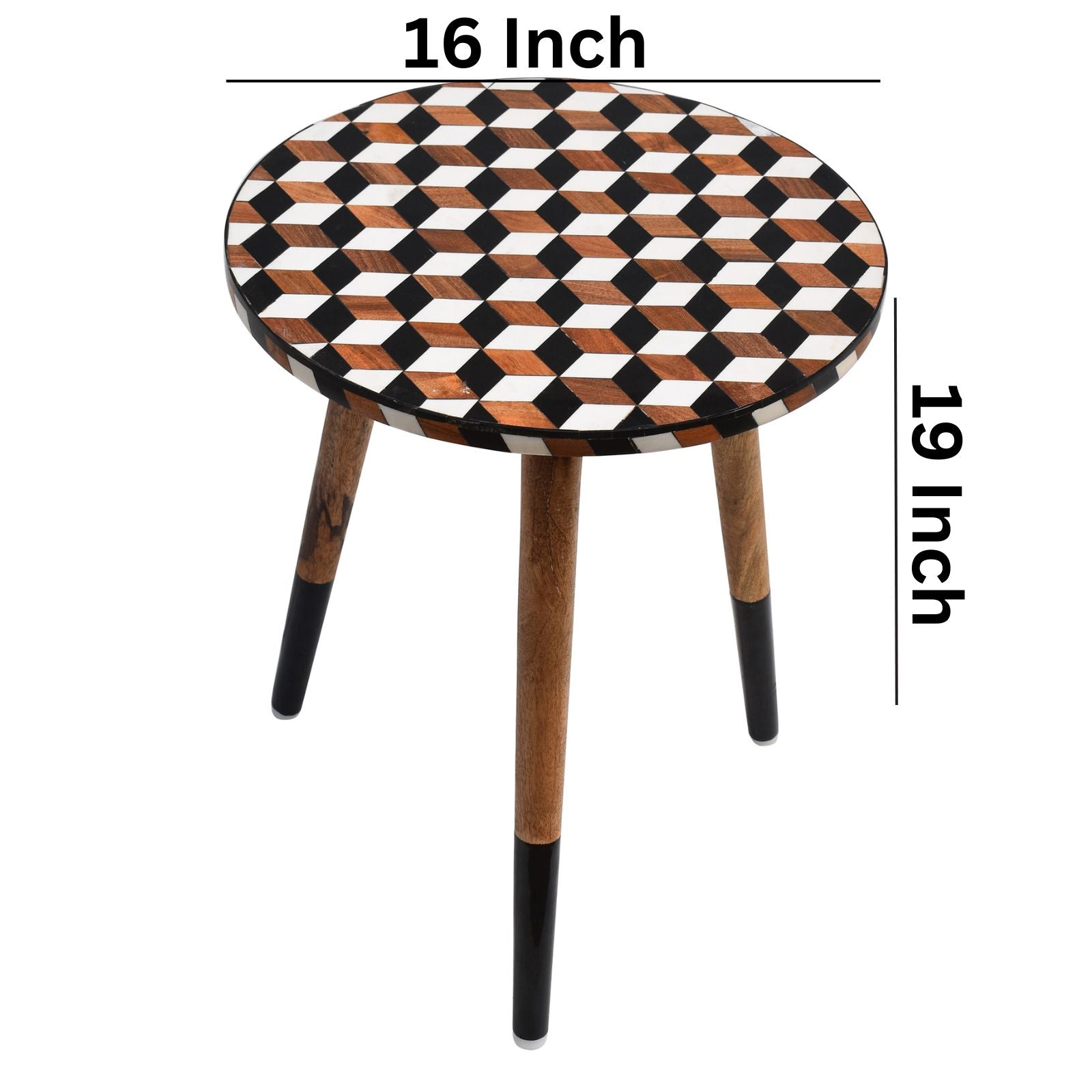 Cube pattern Resin Wooden Table