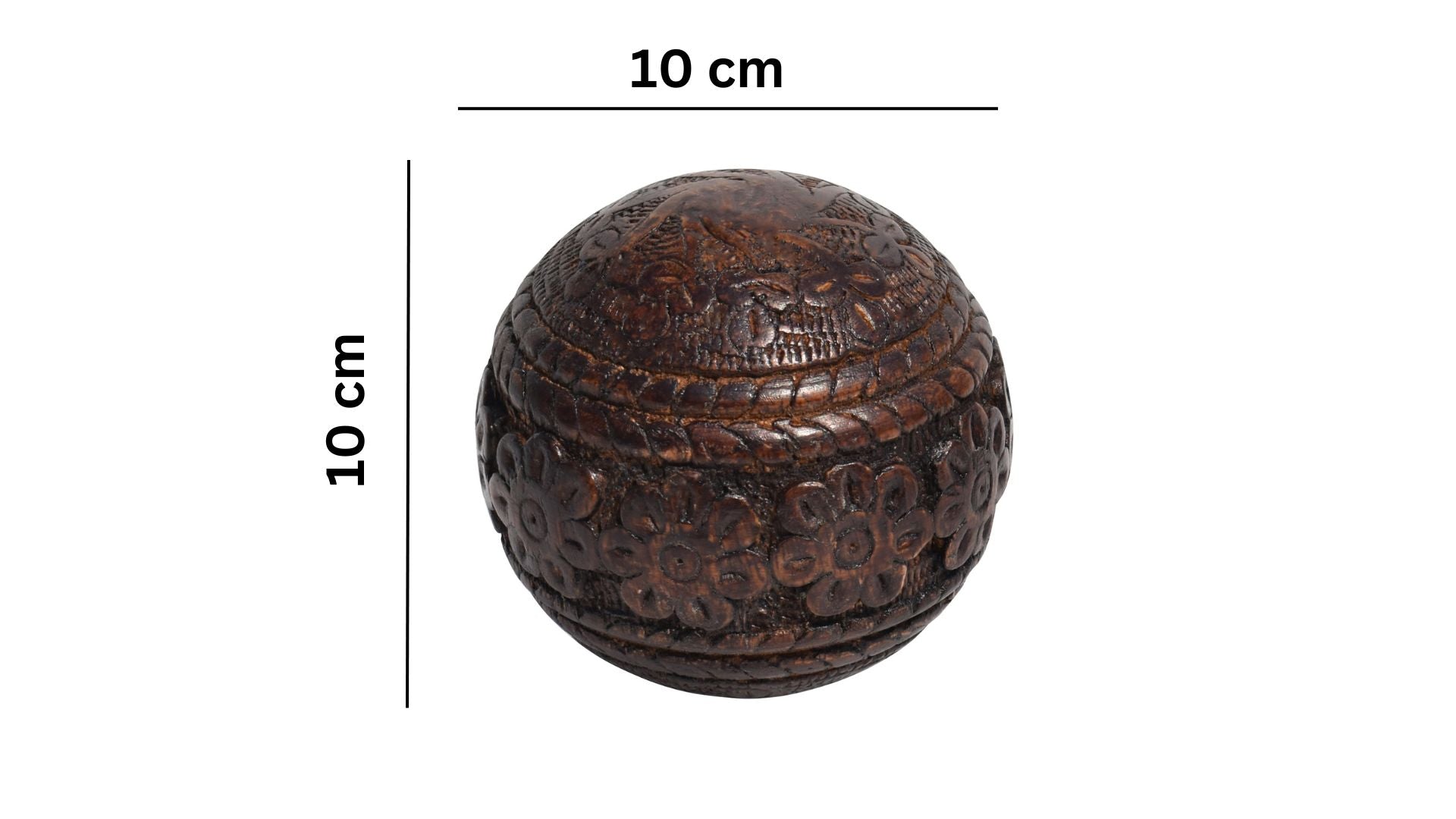 Dark Walnut Mango Wooden Orbs | 10x10 CM | Decorative Gift