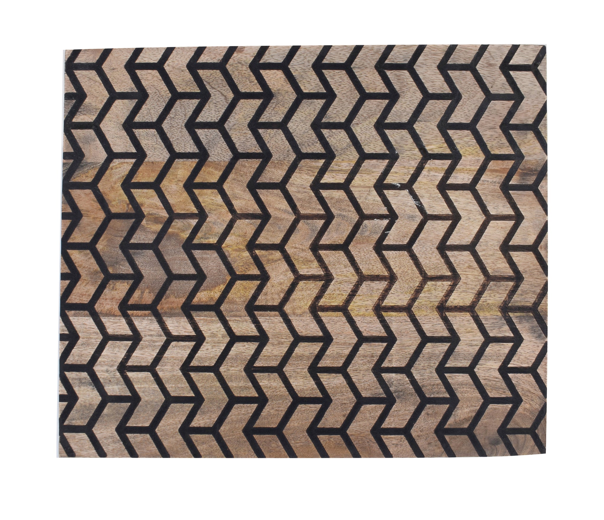 Wooden Shevron mini Contemporary C-Shape Side Table (GD1640)