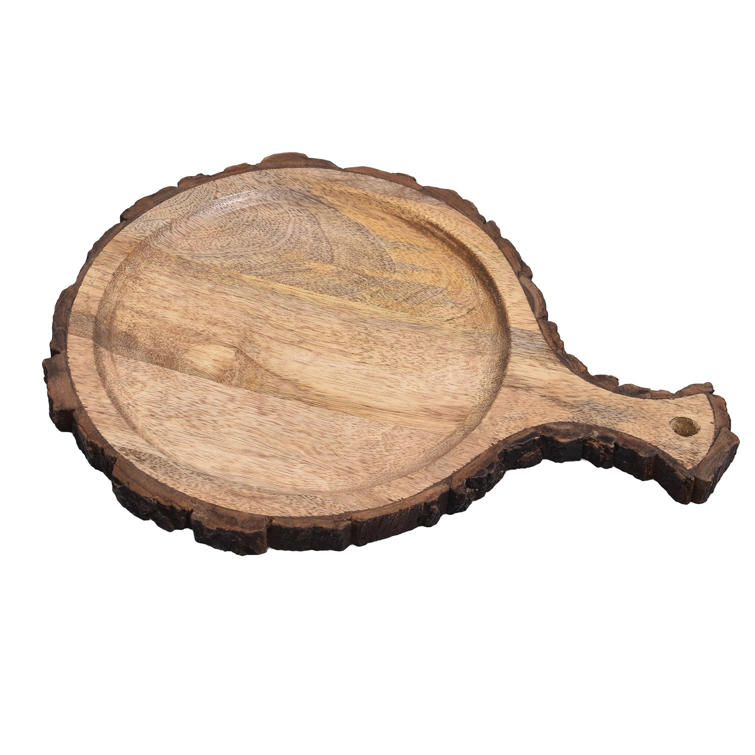 Wooden Bark border round Serving Platter