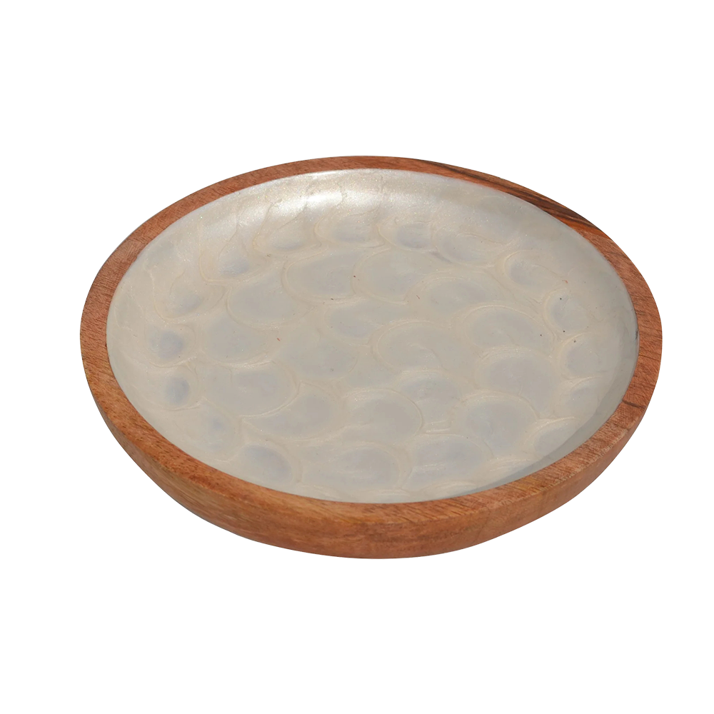 Wooden Decal Round  Serving Platter