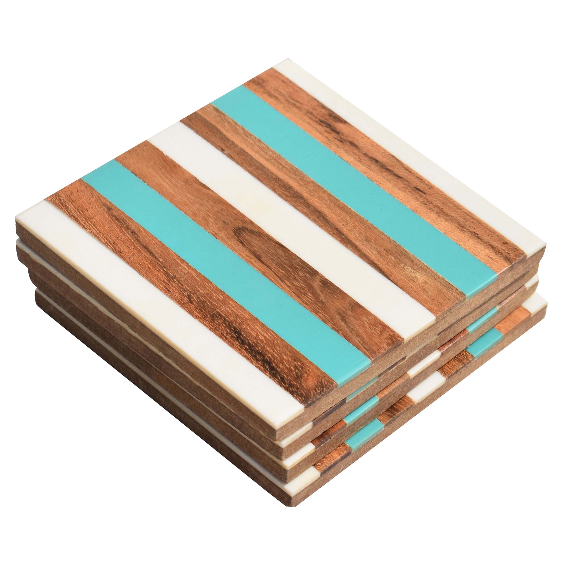 Wooden Resin Coaster(Blue and white Resin)