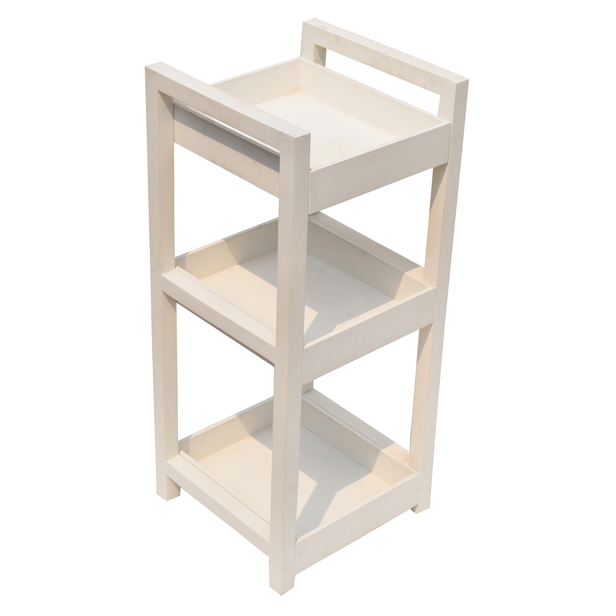Classic white  3 Tiers Wooden Storage Organizer Rack Shelf