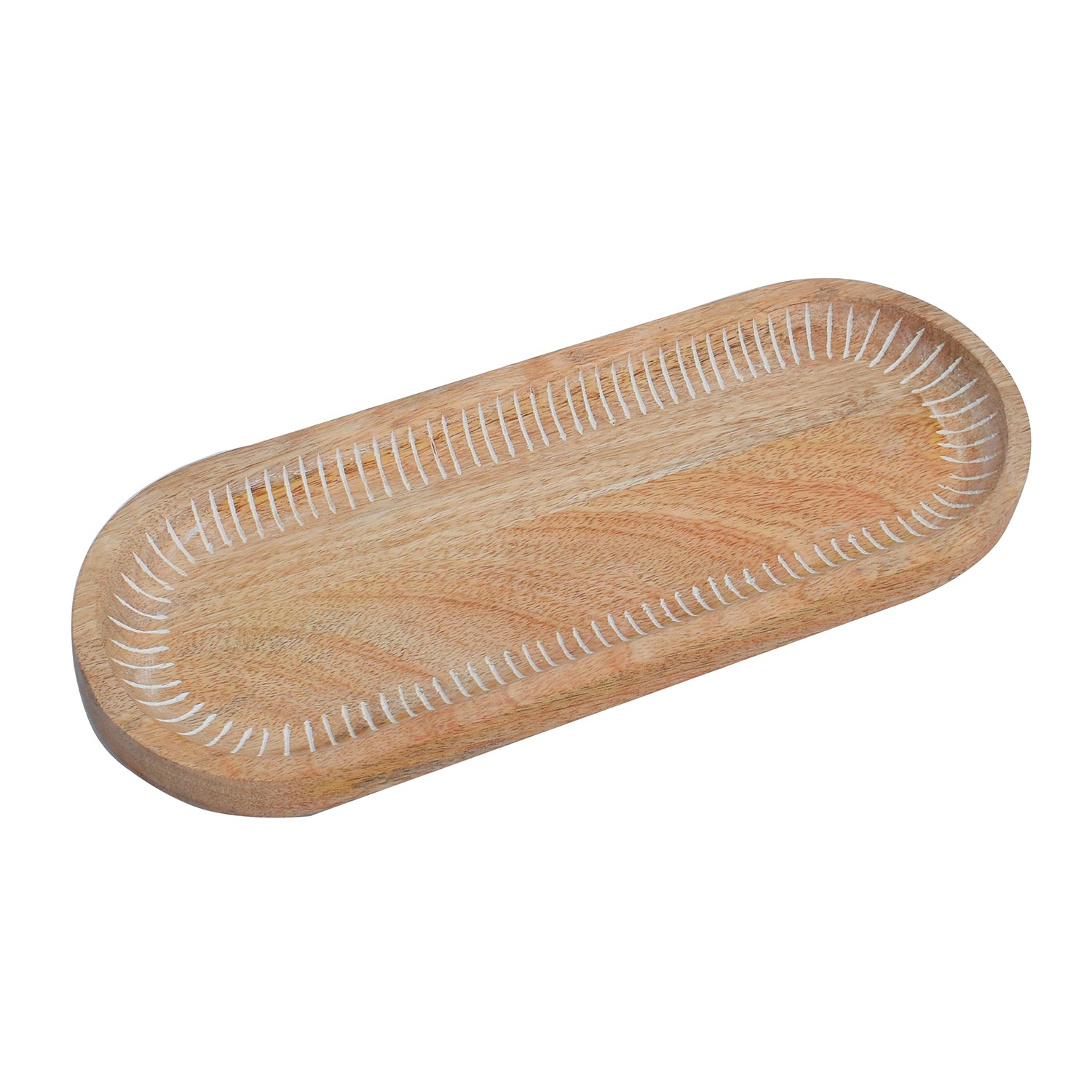 Wooden Round Carved Platter