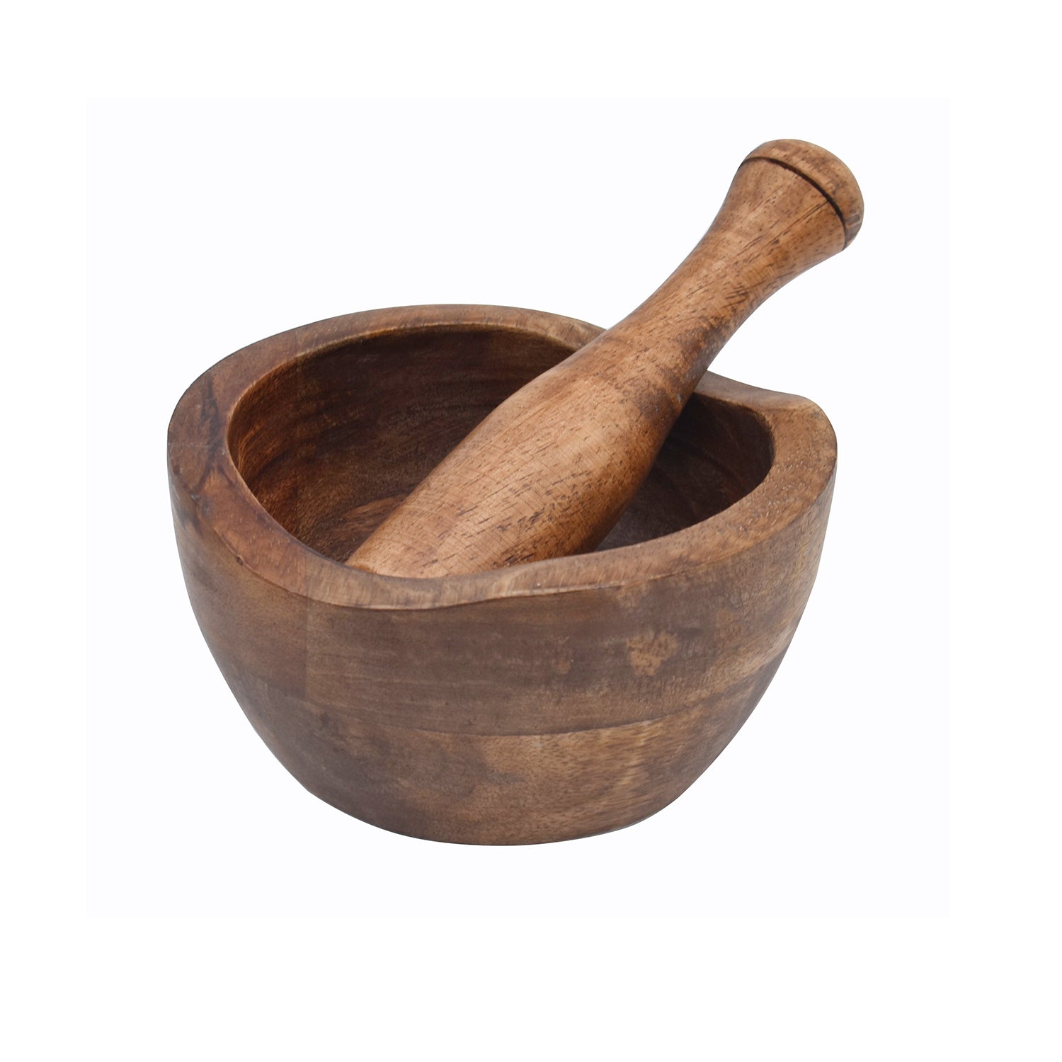 Wooden Carve edges design Mortar & Pestle