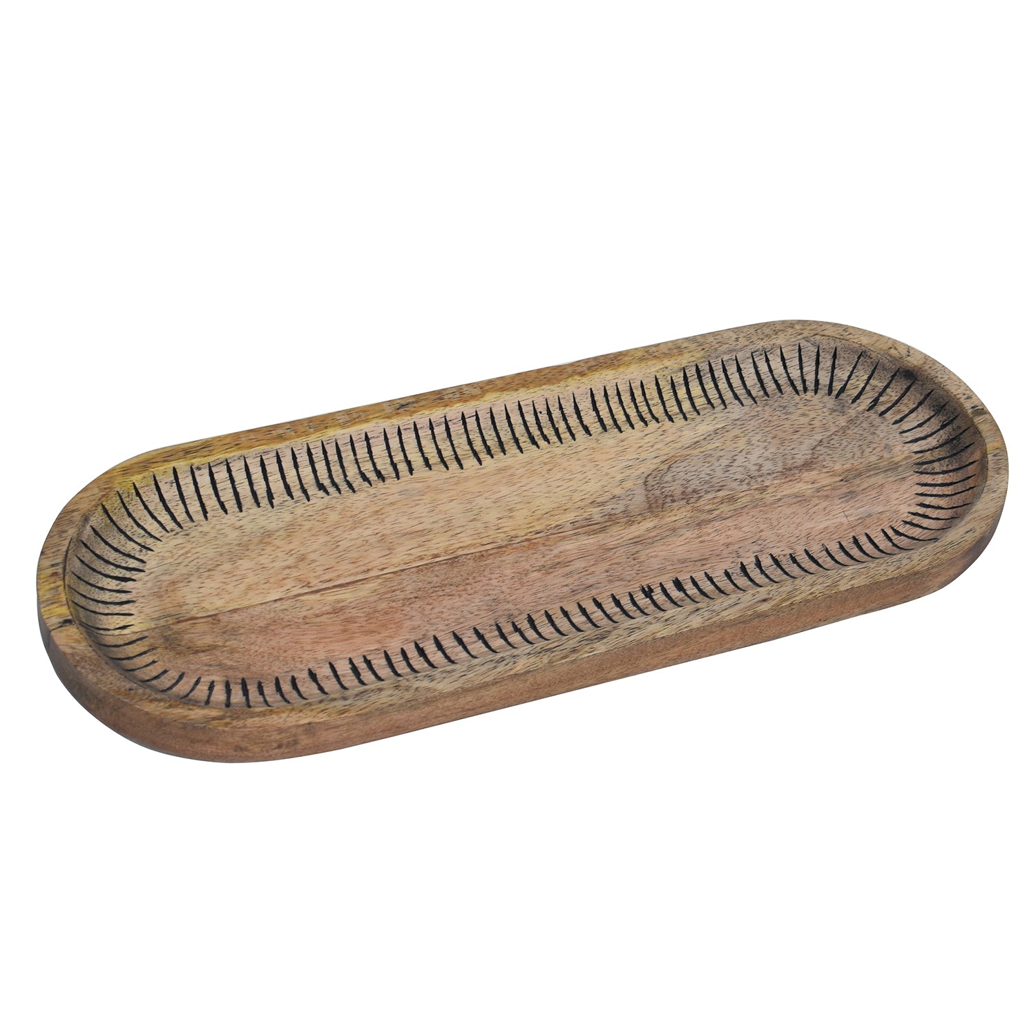 Wooden Round Carved Platter