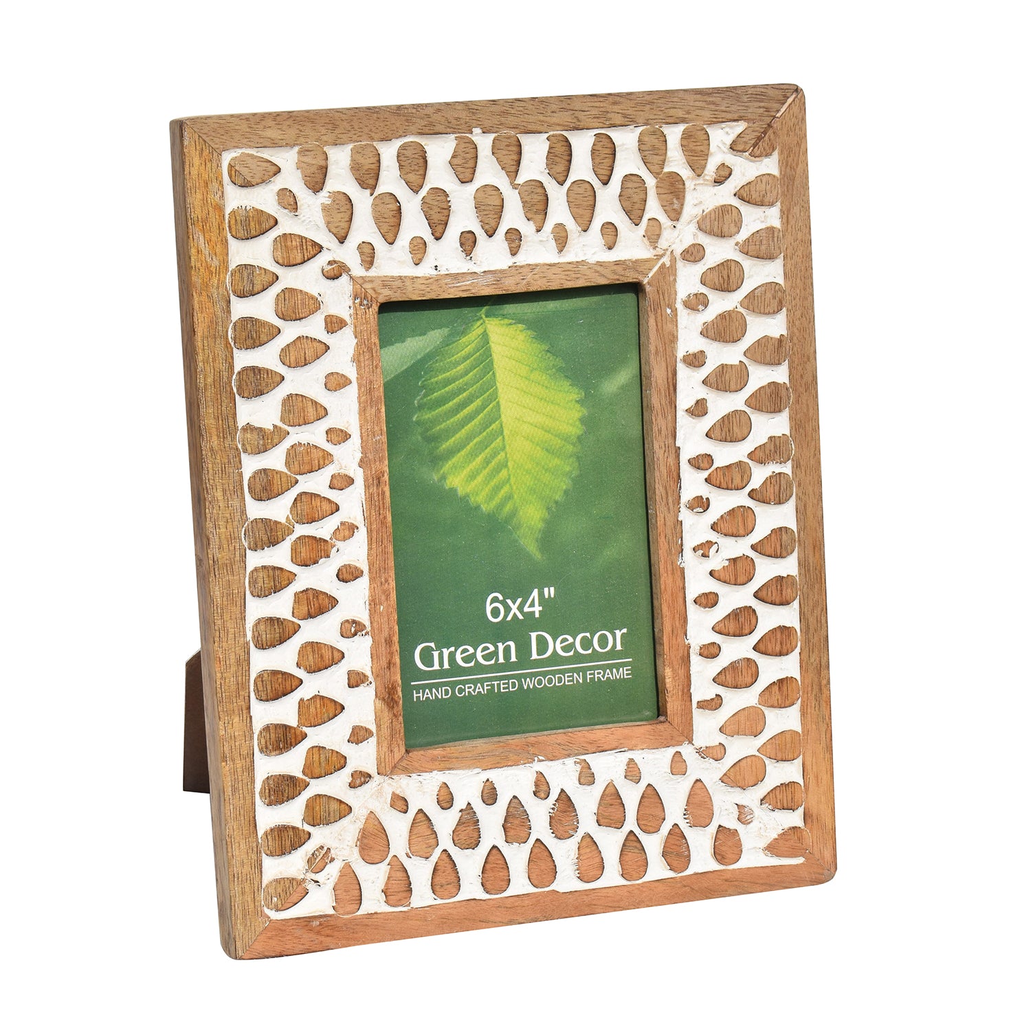 Drops pattern small Wooden Carved Photo Frame