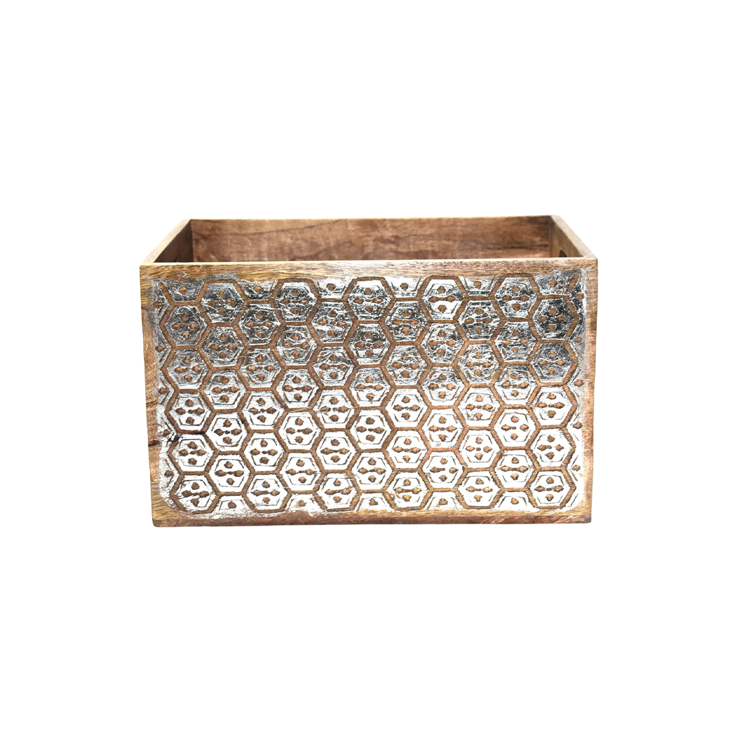 Wooden Carved Storage Crate
