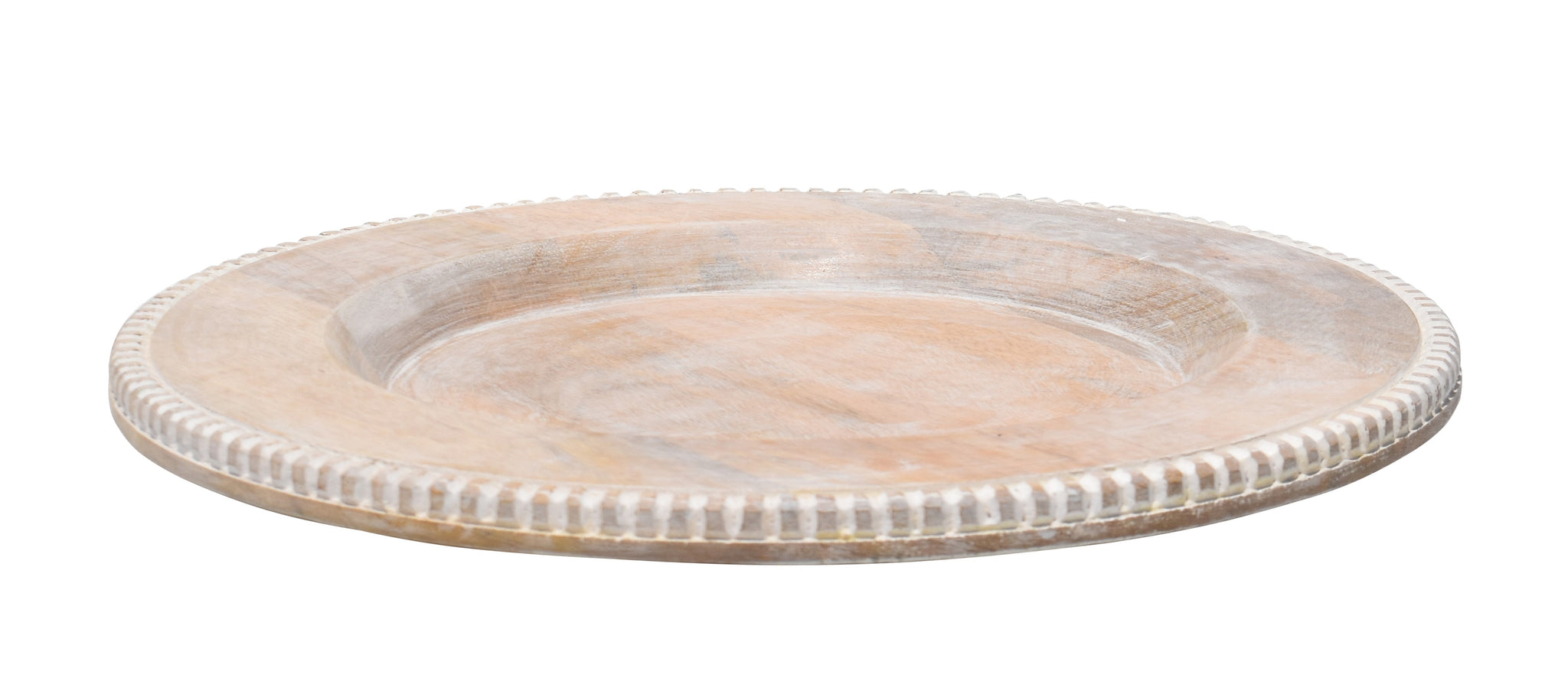 Simple Wooden Plate with Beaded Edge Handmade Table Top Plates