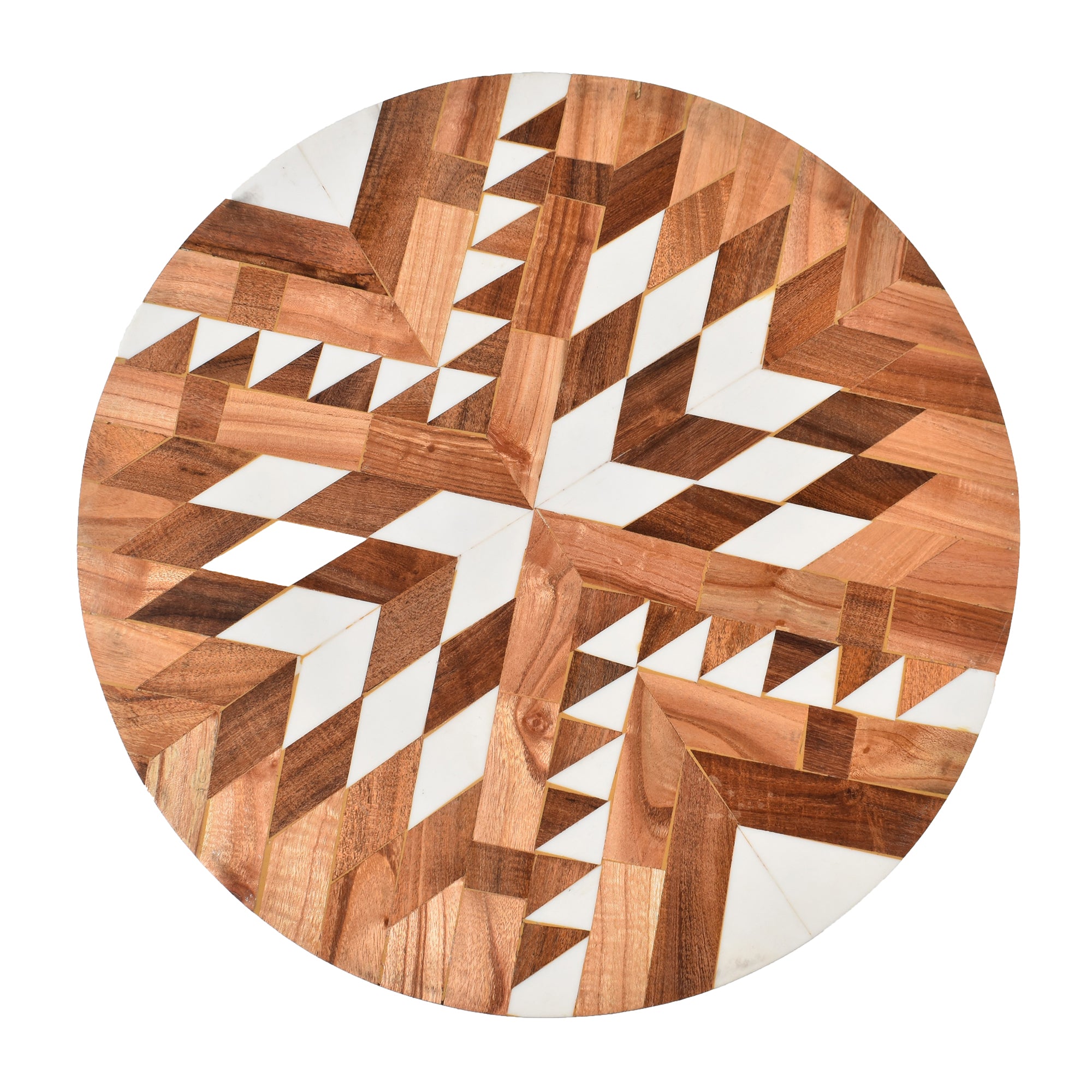 Geometric natural and white pattern Resin Wooden Table