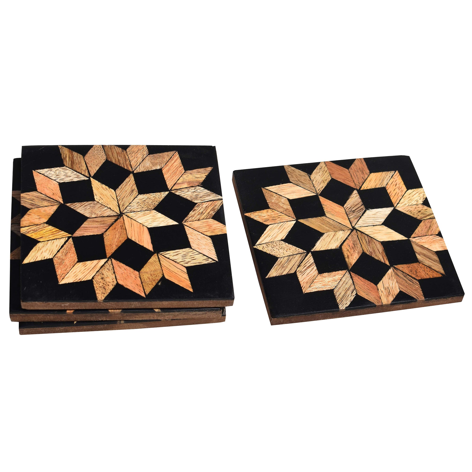 Resin Wooden Coaster(Black  Resin)