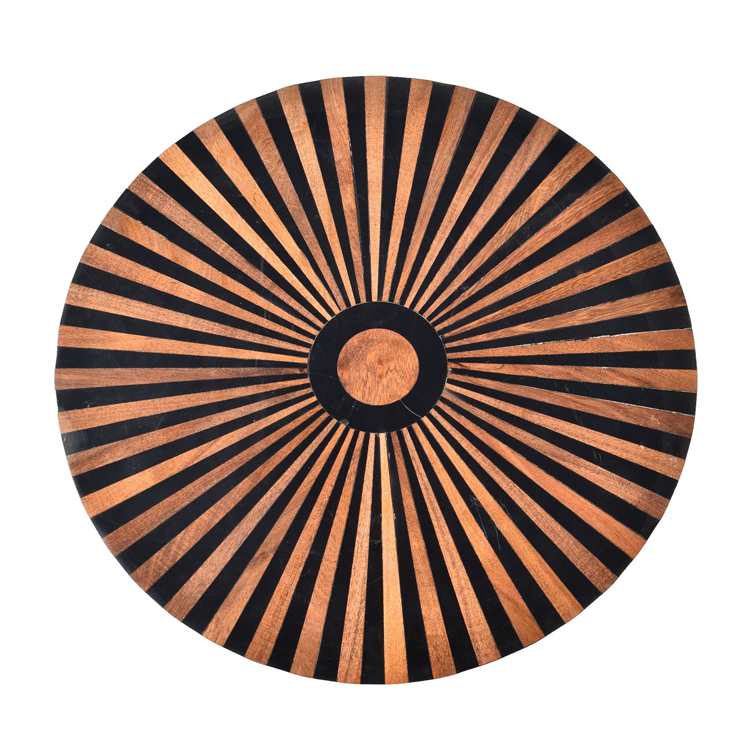 Black Chakra pattern Resin Wooden Table