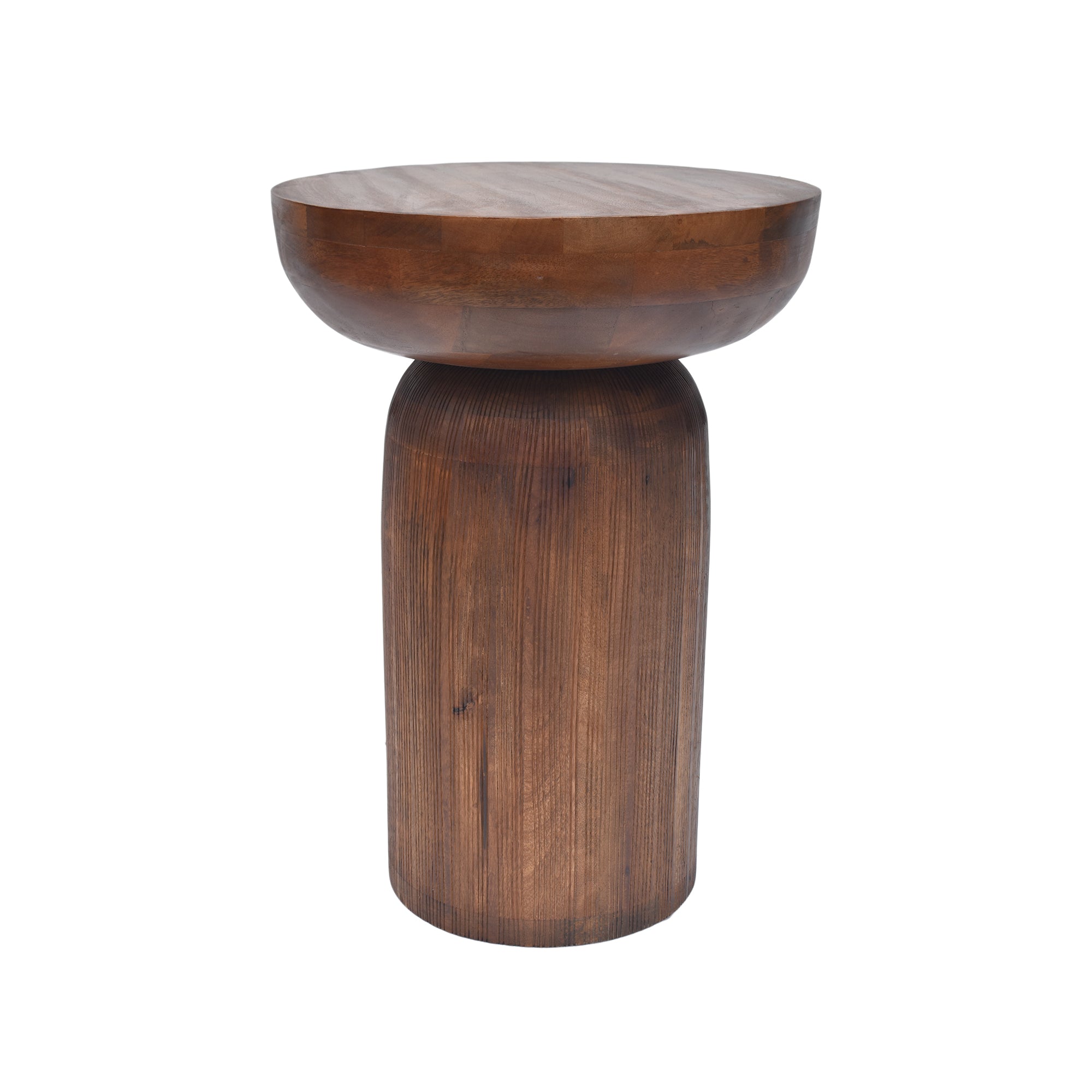 Inverted spheres Wooden Side Table
