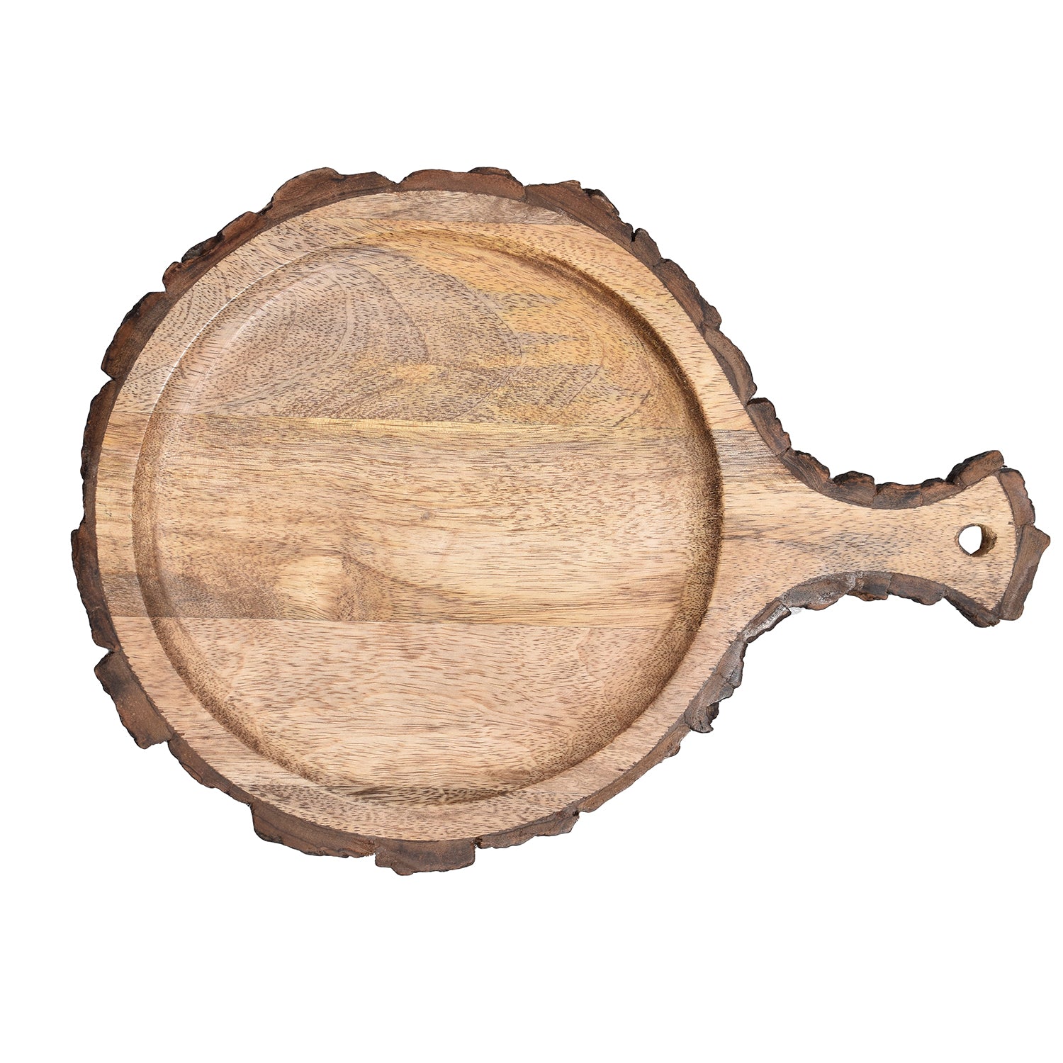Wooden Bark border round Serving Platter