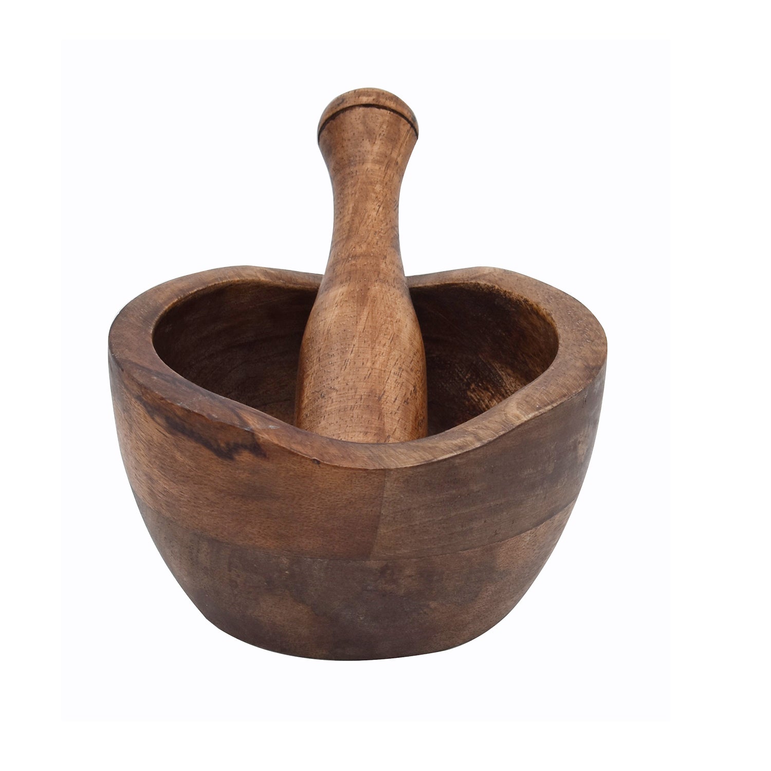 Wooden Carve edges design Mortar & Pestle