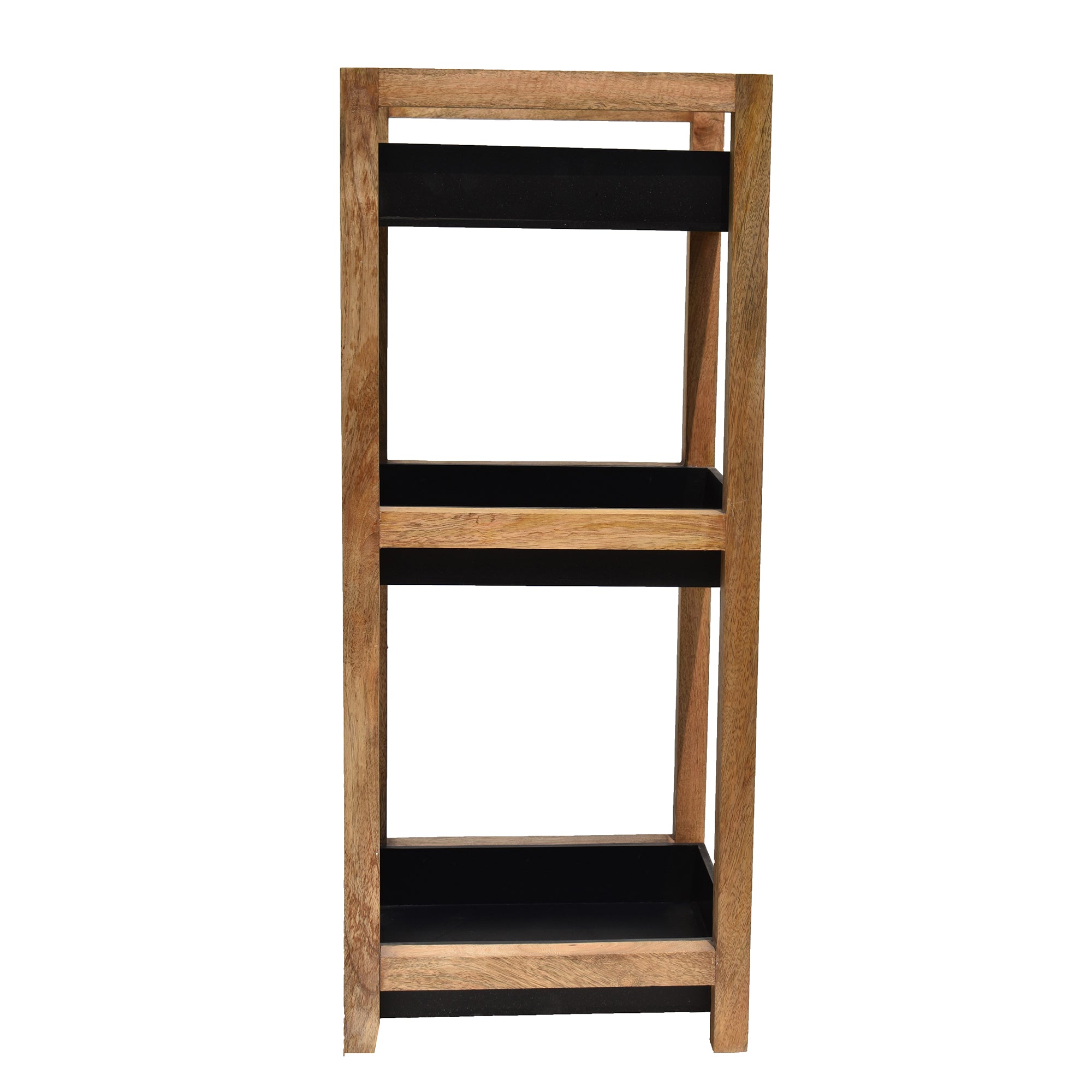 Classic black  3 Tiers Wooden Storage Organize Rack Shelf
