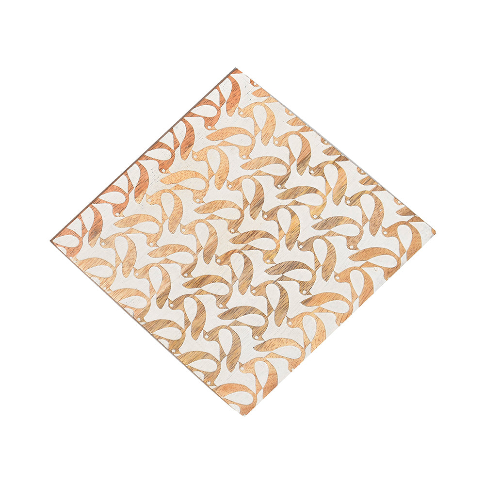 Handcrafted Wooden Decorative Trivet with Intricate Pattern | Kitchen and Tabletop Accessory