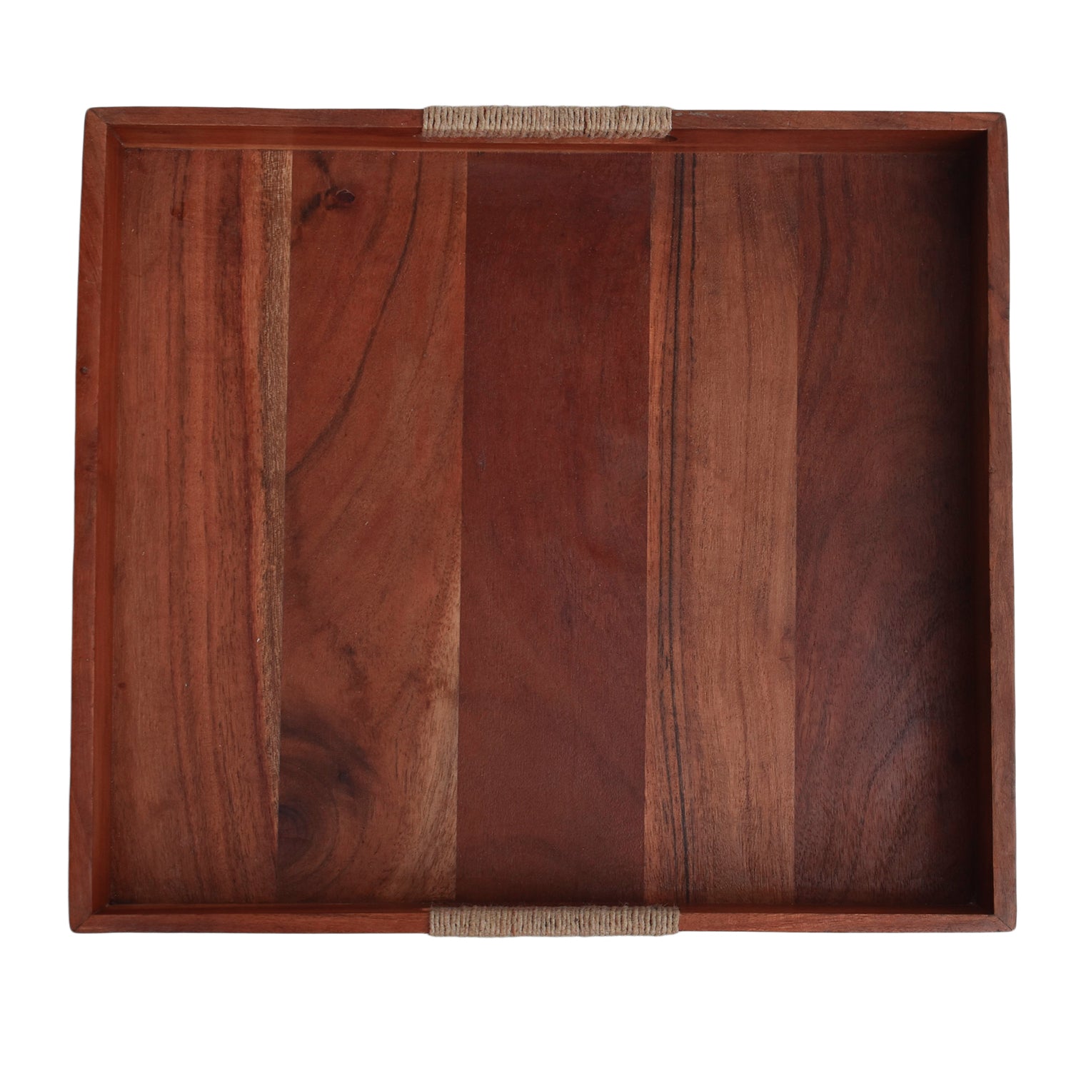 Jute Wooden handles Acacia tray