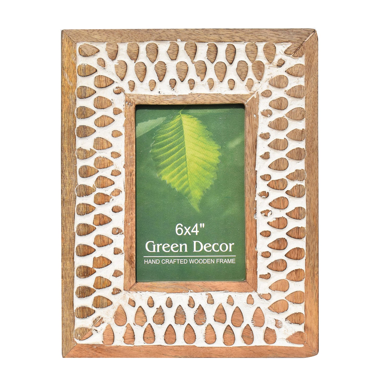 Drops pattern small Wooden Carved Photo Frame