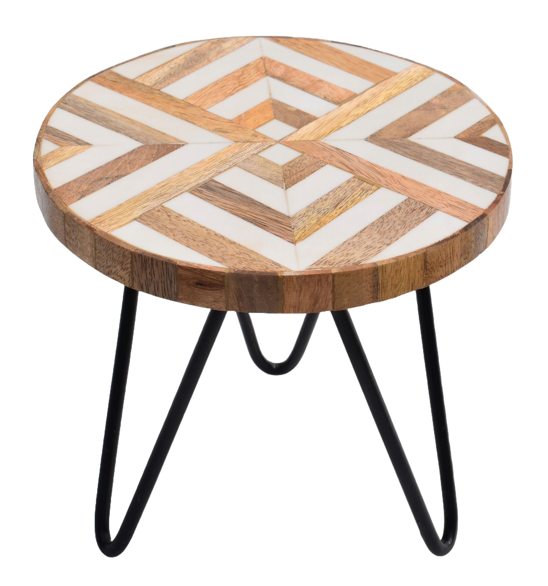 Plant Stand with Wooden Base and Resin Top (20x20cm) | Versatile Indoor/Outdoor Flower Pot Holder, Stool, and Decorative Accent | Modern Home and Garden Decoration