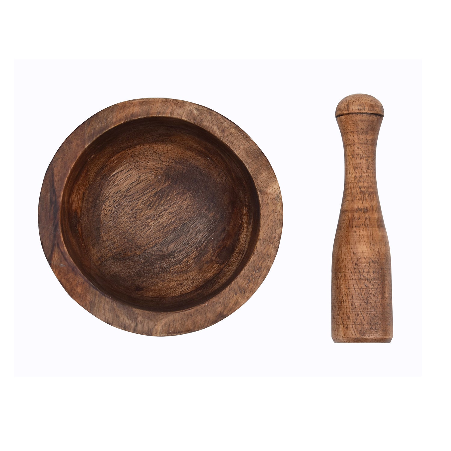 Wooden Carve edges design Mortar & Pestle