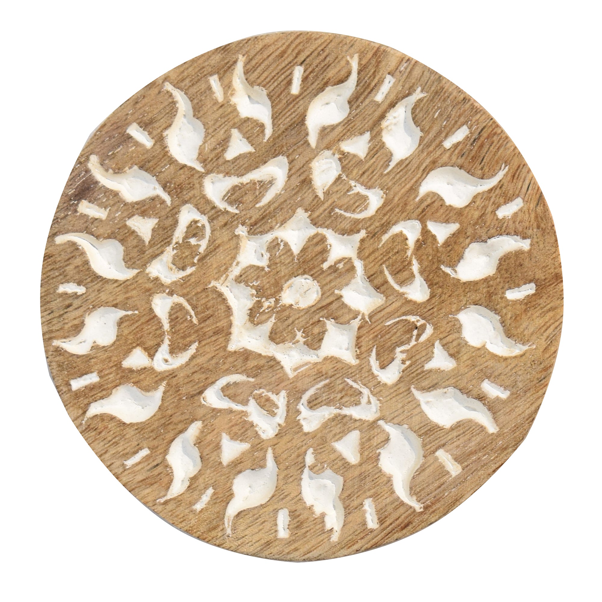 Round Wooden Carved Coasters