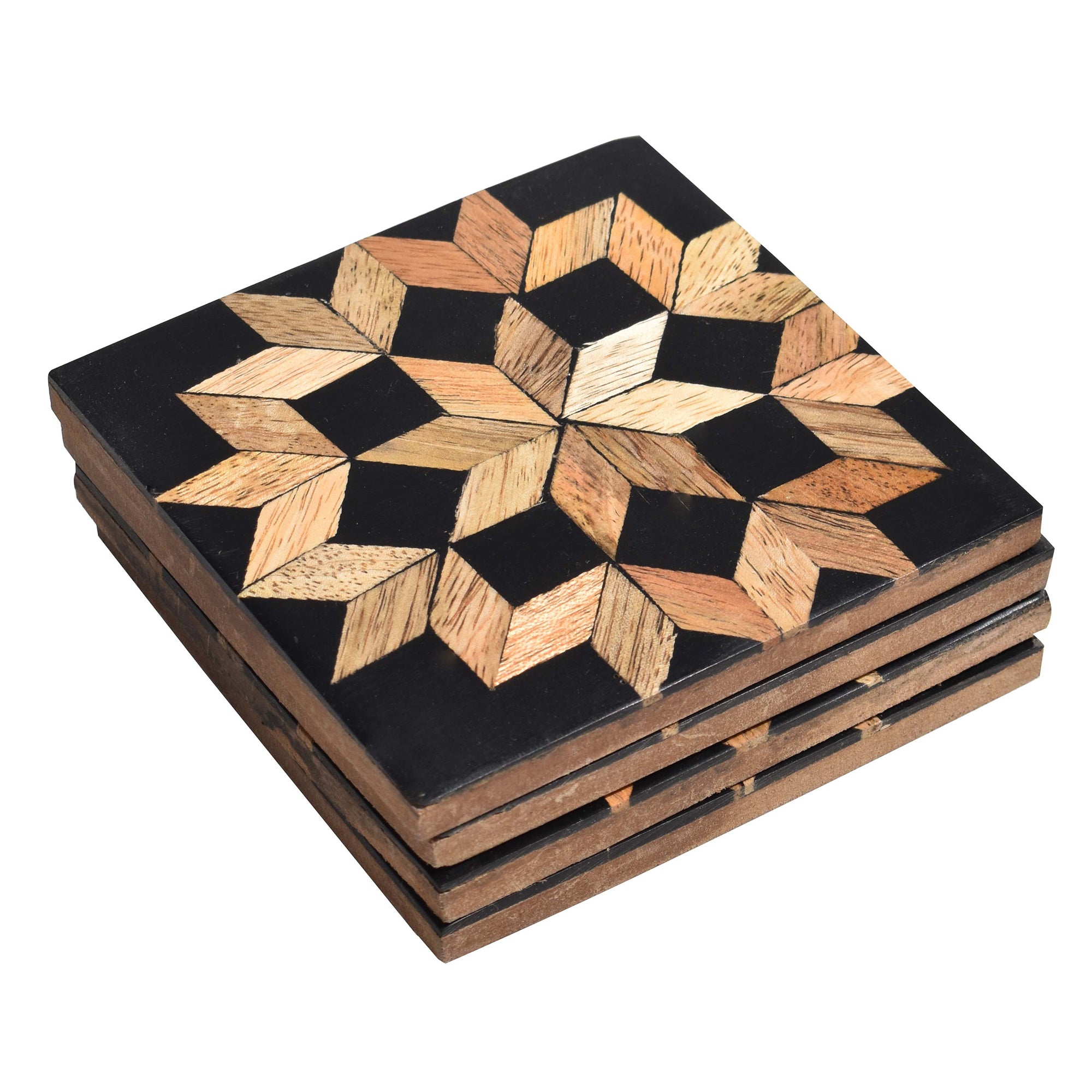 Resin Wooden Coaster(Black  Resin)