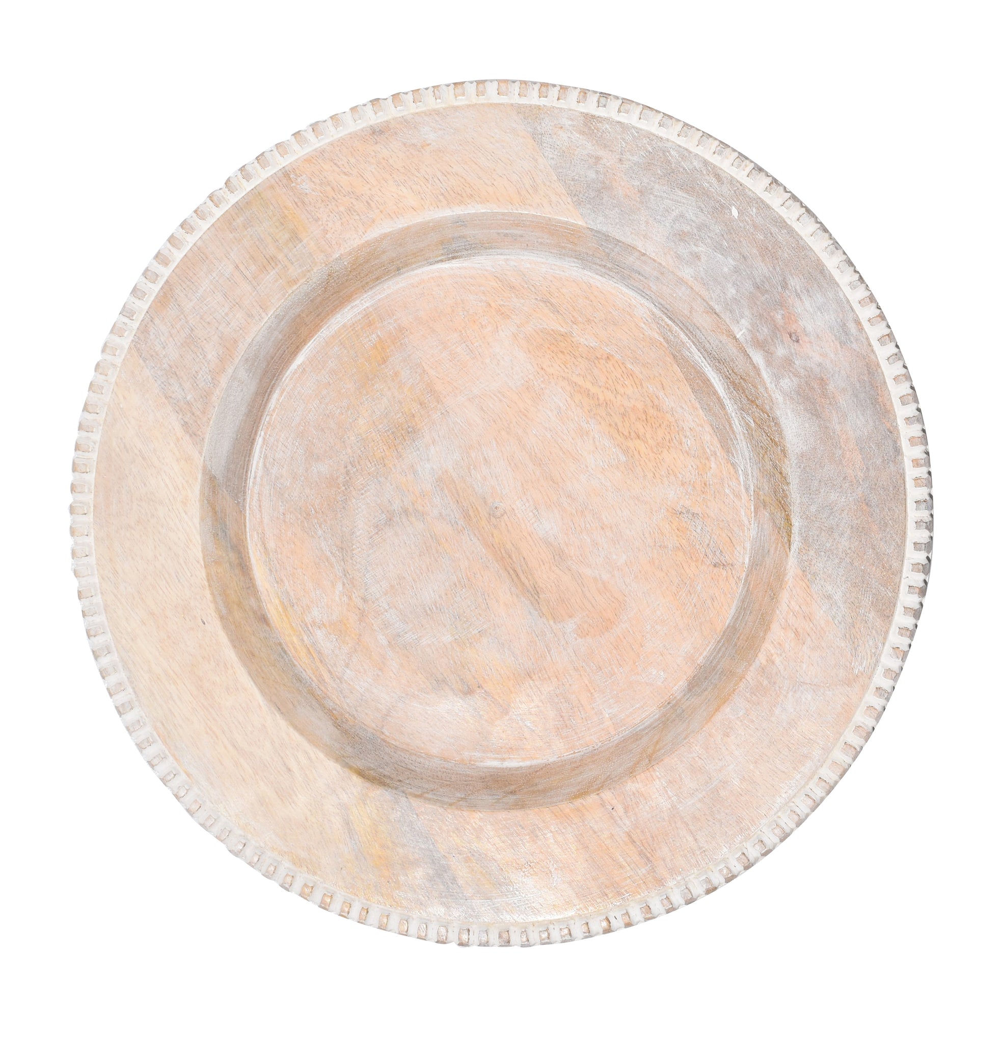 Simple Wooden Plate with Beaded Edge Handmade Table Top Plates