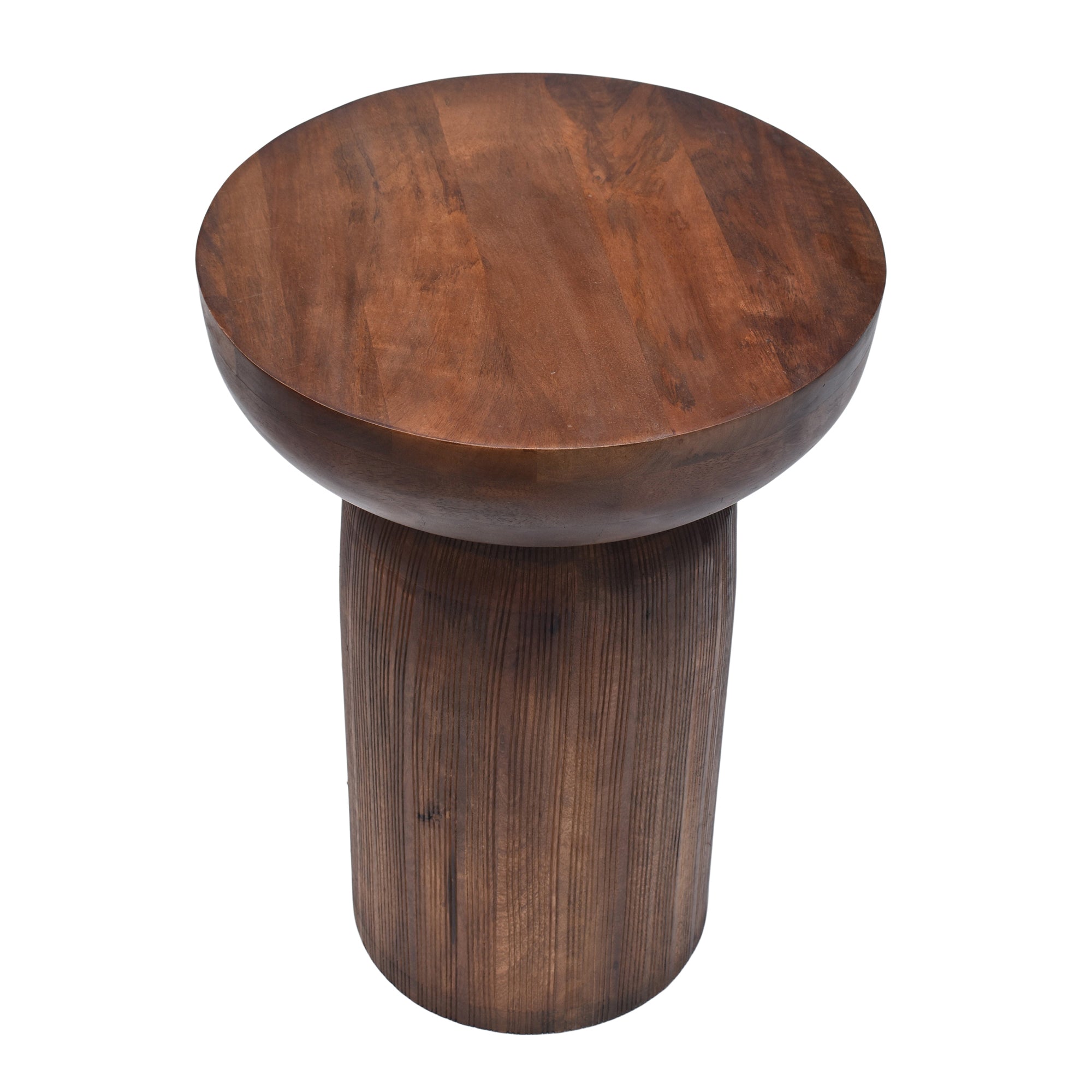 Inverted spheres Wooden Side Table