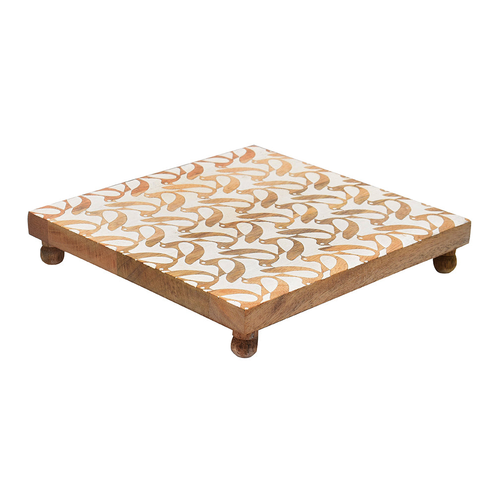 Handcrafted Wooden Decorative Trivet with Intricate Pattern | Kitchen and Tabletop Accessory