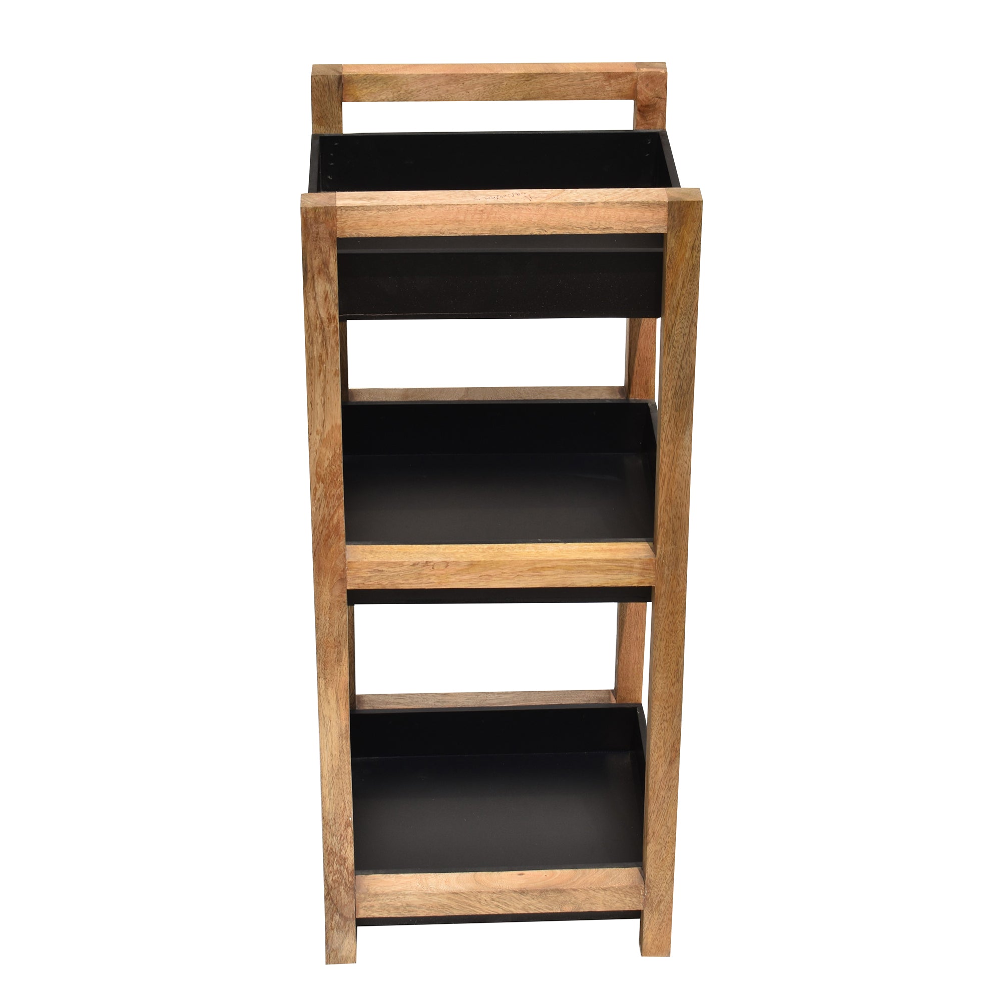 Classic black  3 Tiers Wooden Storage Organize Rack Shelf