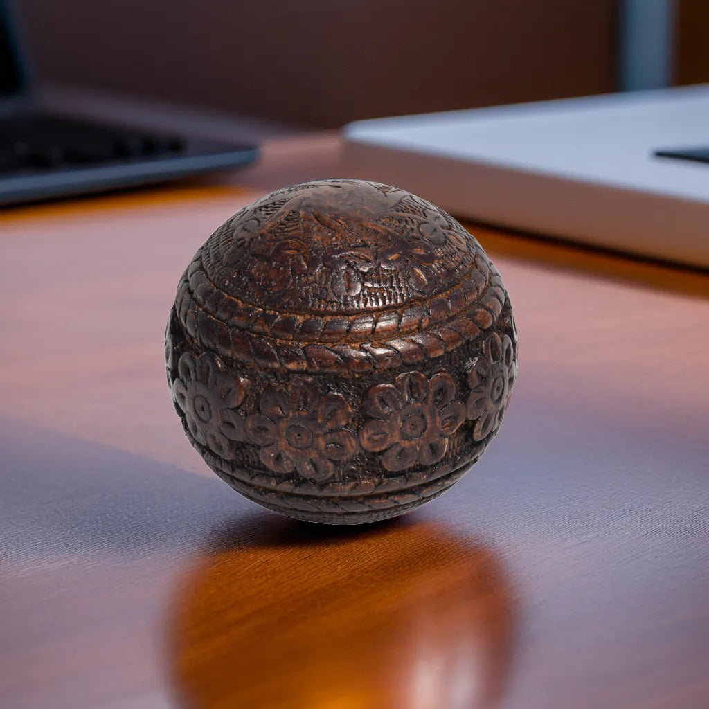 Dark Walnut Mango Wooden Orbs | 10x10 CM | Decorative Gift