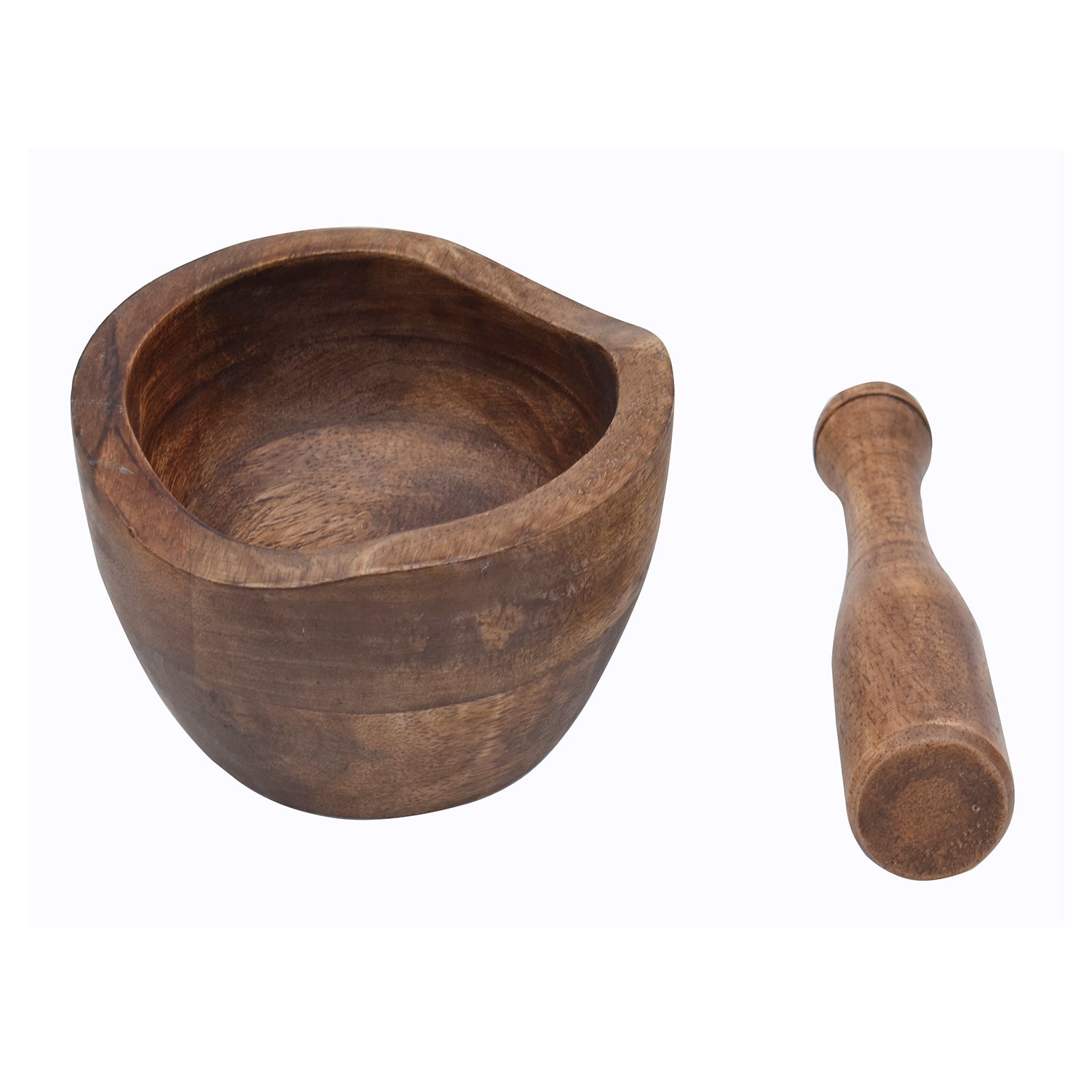 Wooden Carve edges design Mortar & Pestle