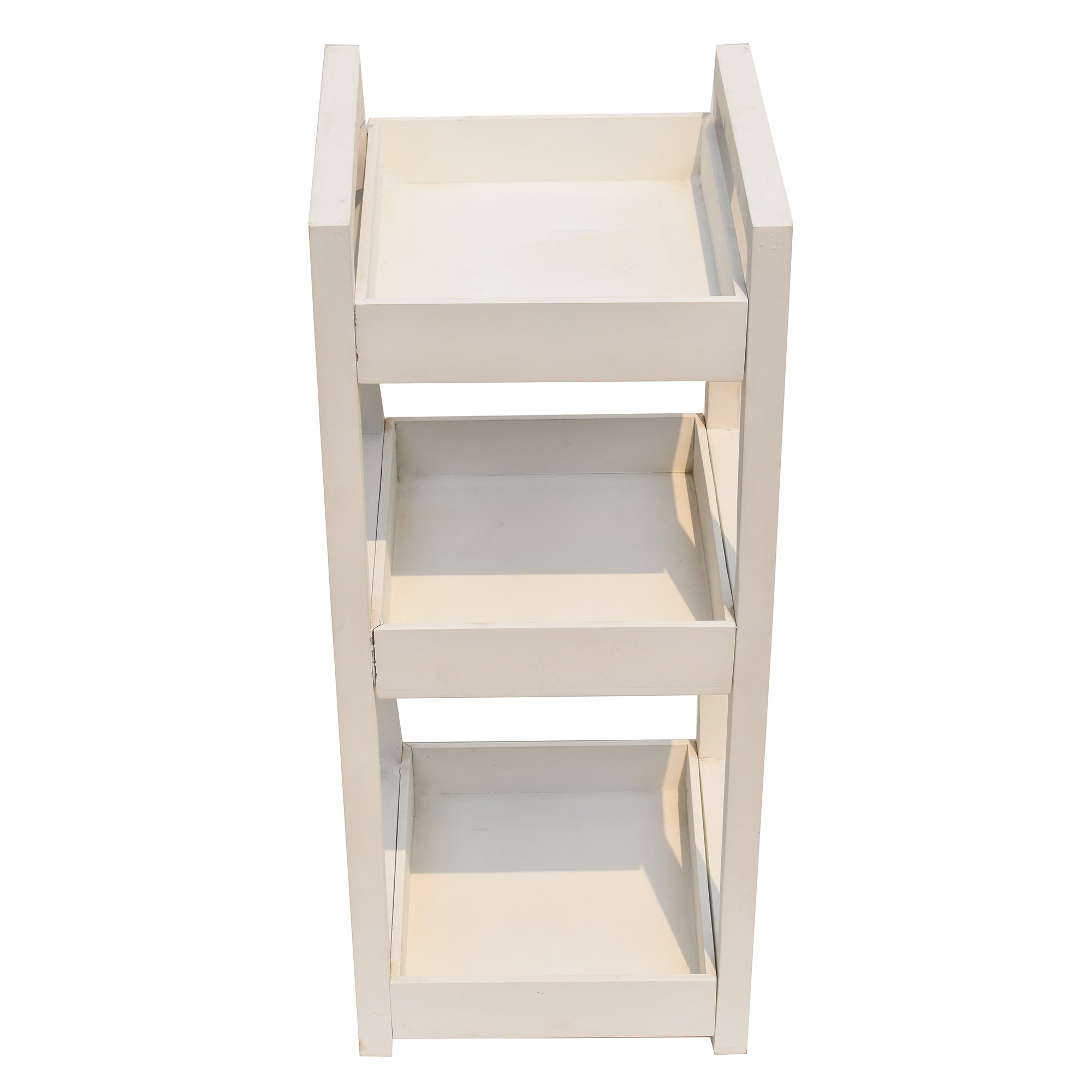 Classic white  3 Tiers Wooden Storage Organizer Rack Shelf