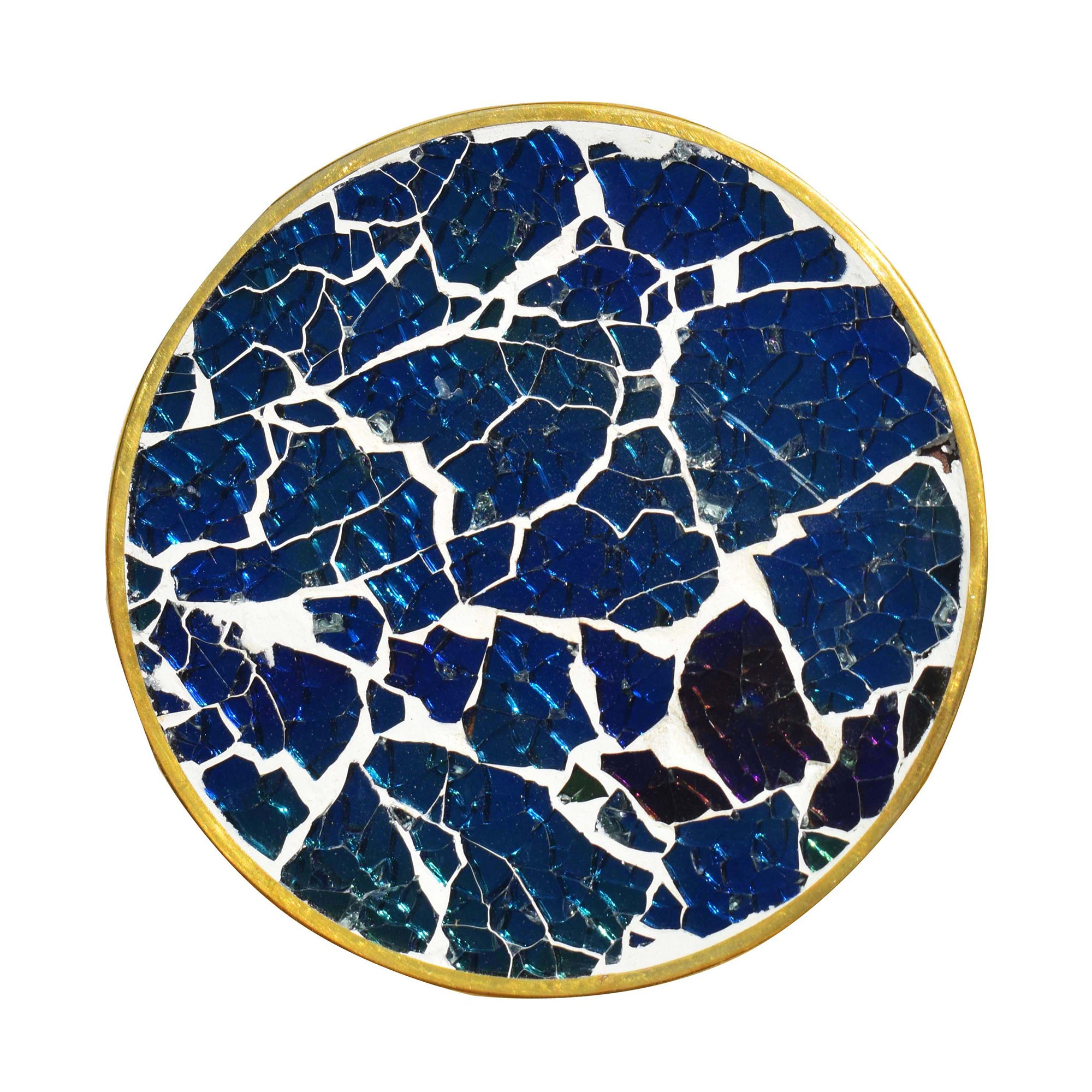 Mosaic Wooden Coaster(Blue Glass and Resin)
