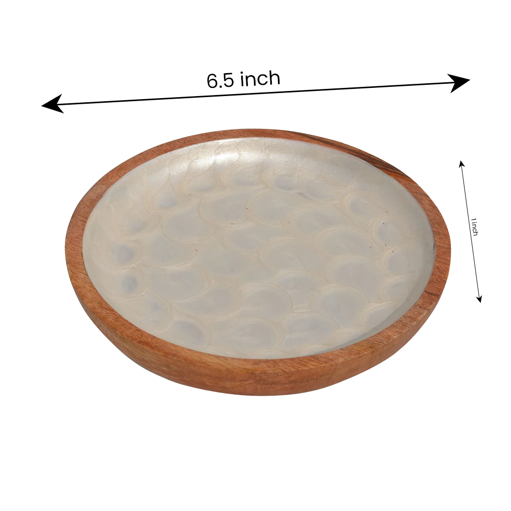 Wooden Decal Round  Serving Platter
