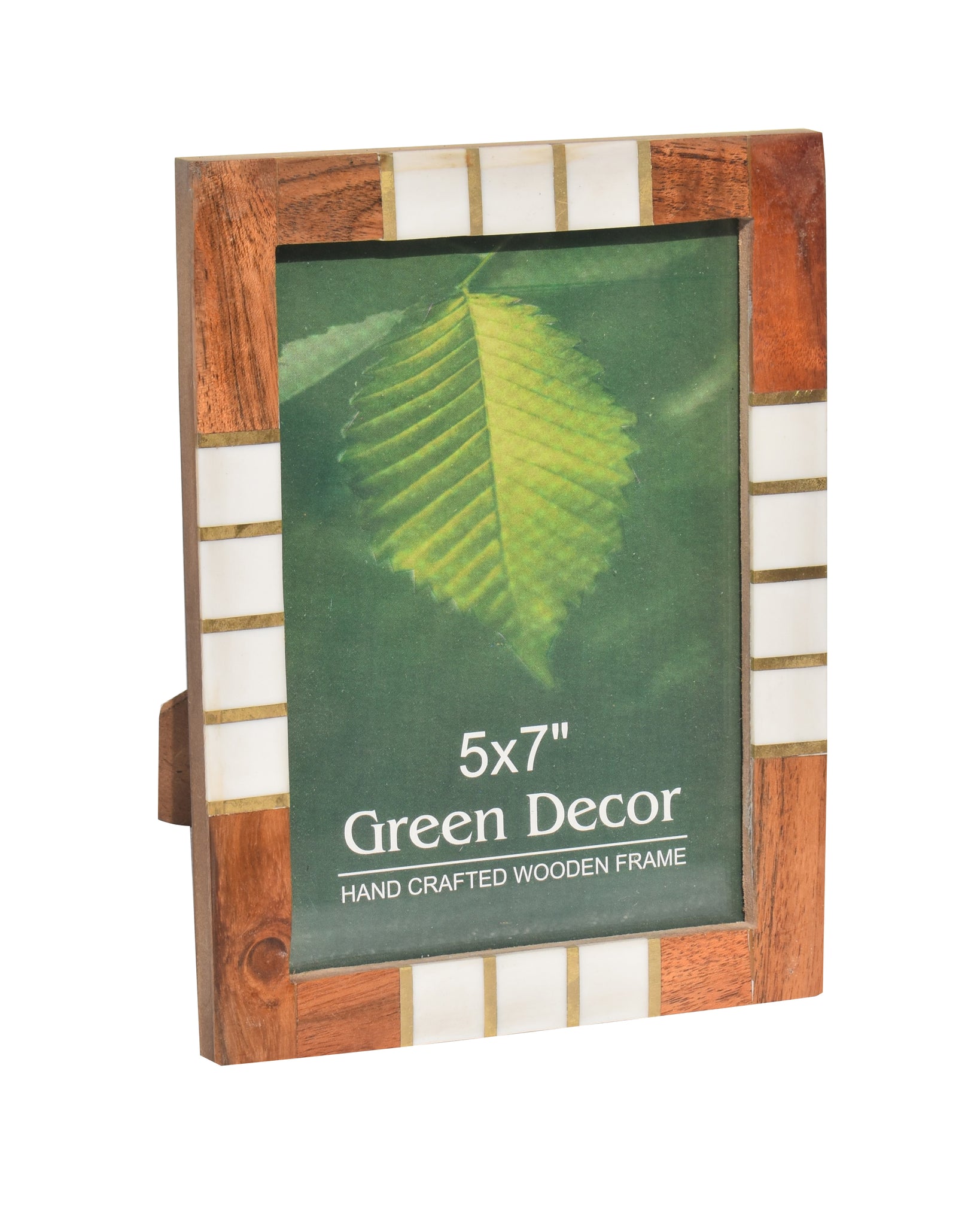 White strips Resin Photo Frame -  Elegant Wooden Frame