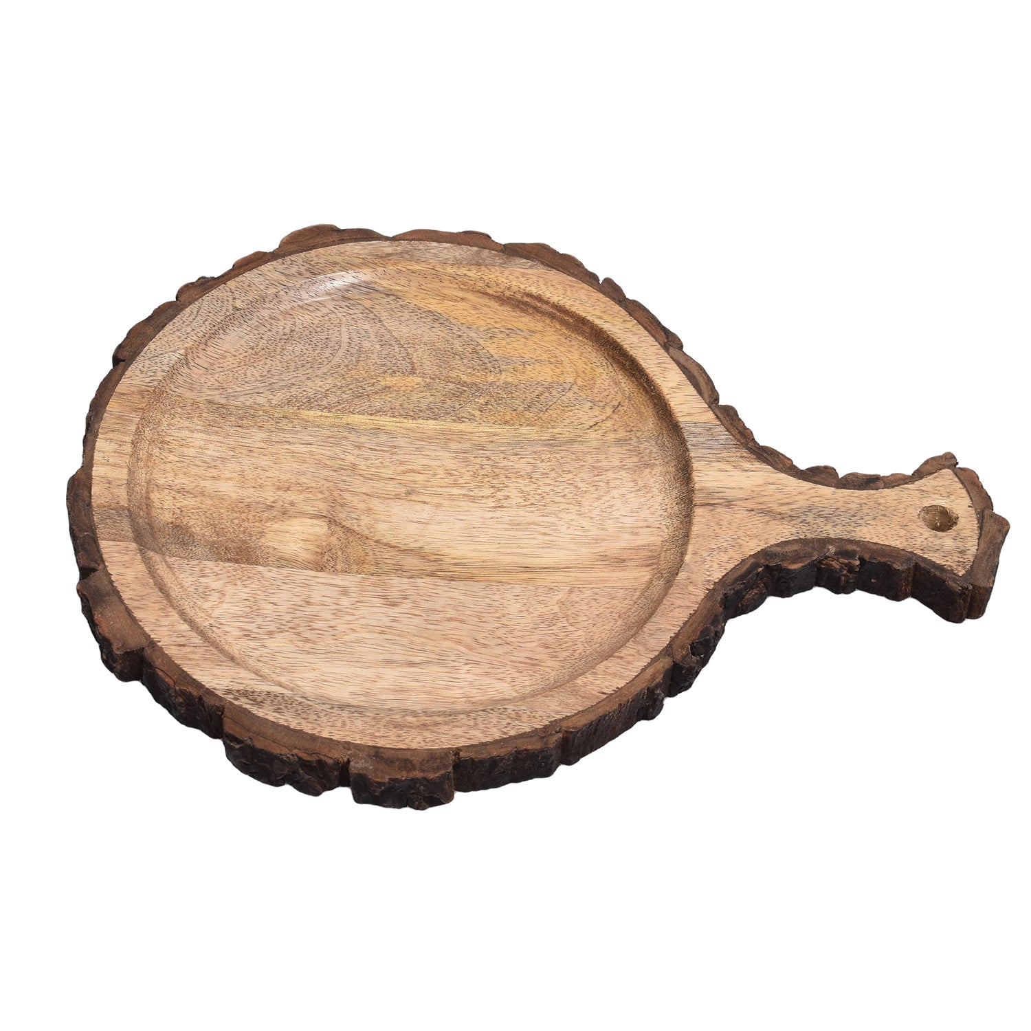 Wooden Bark border round Serving Platter