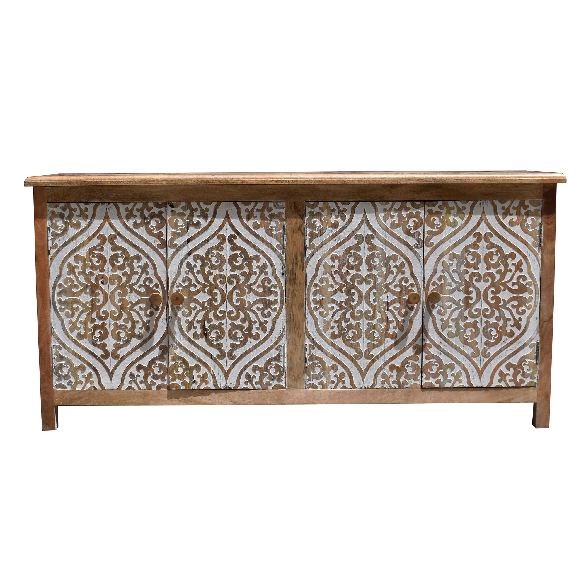 Wooden Carved Cabinet | Handcrafted Storage Cabinet with Intricate Designs